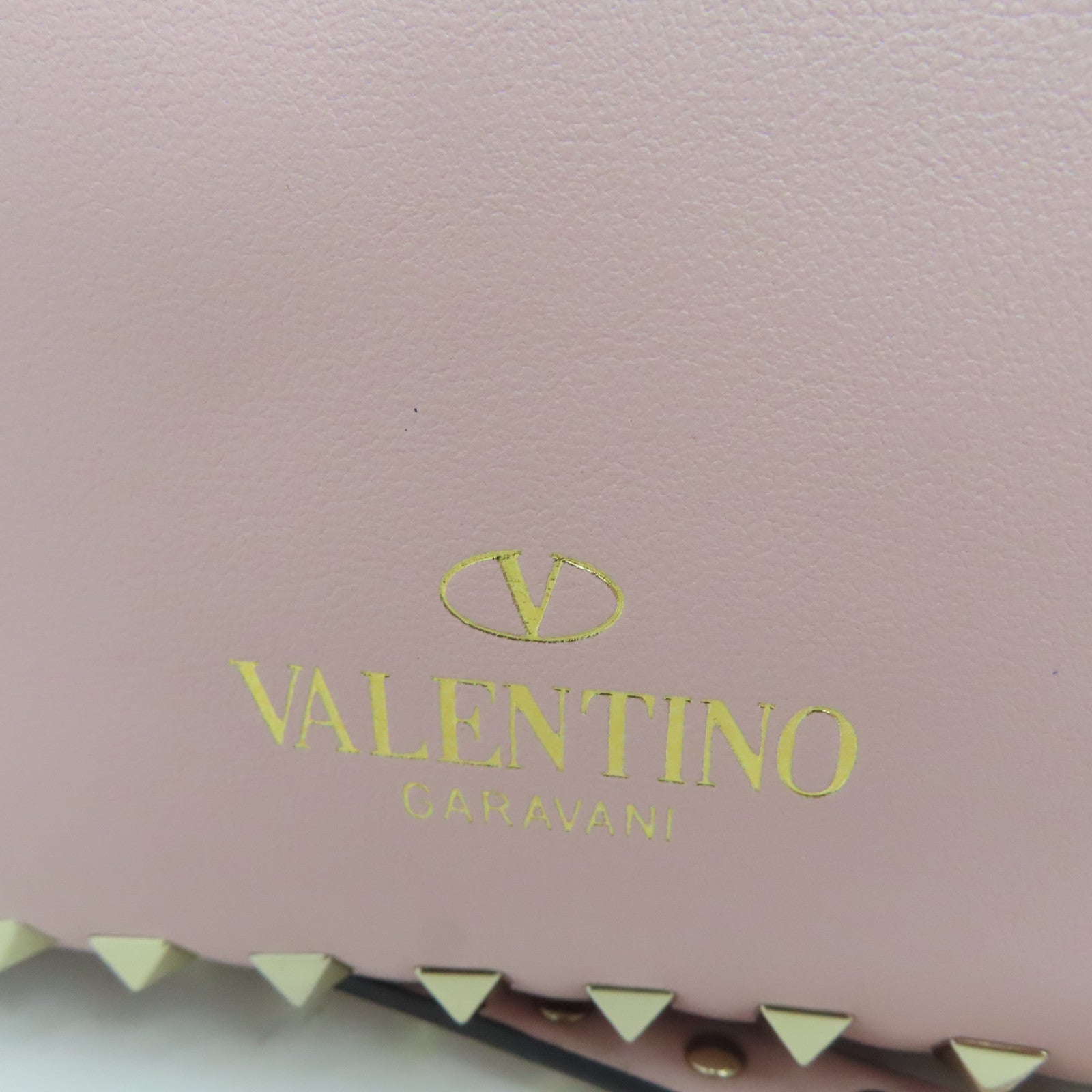 Valentino 【激減優惠】牛皮皮革Shoulder Bag金扣肩背袋粉紅色