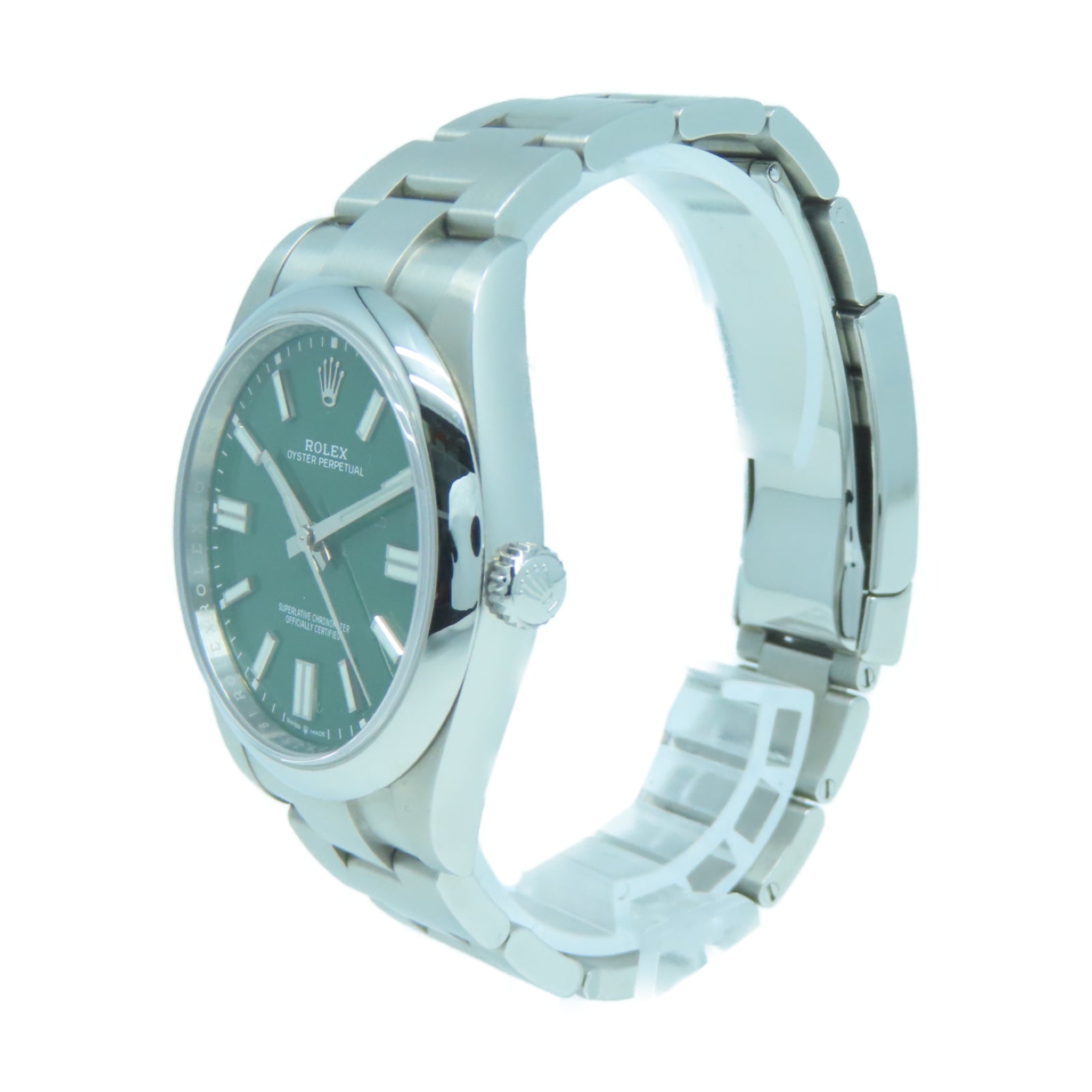 ROLEX Oyster Perpetual不鏽鋼自動機芯手錶綠色