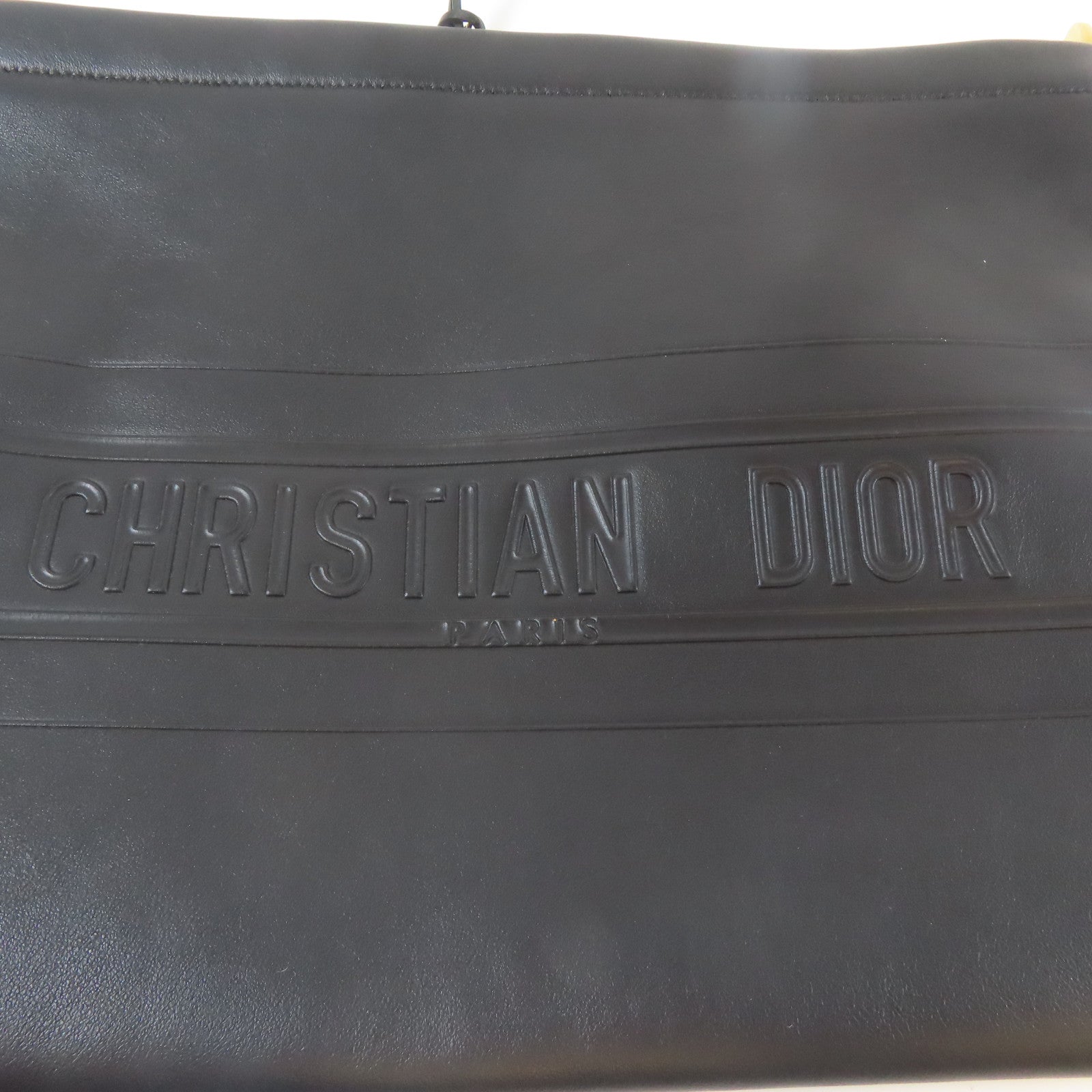 Dior 皮革Clutch金扣手拿包黑色