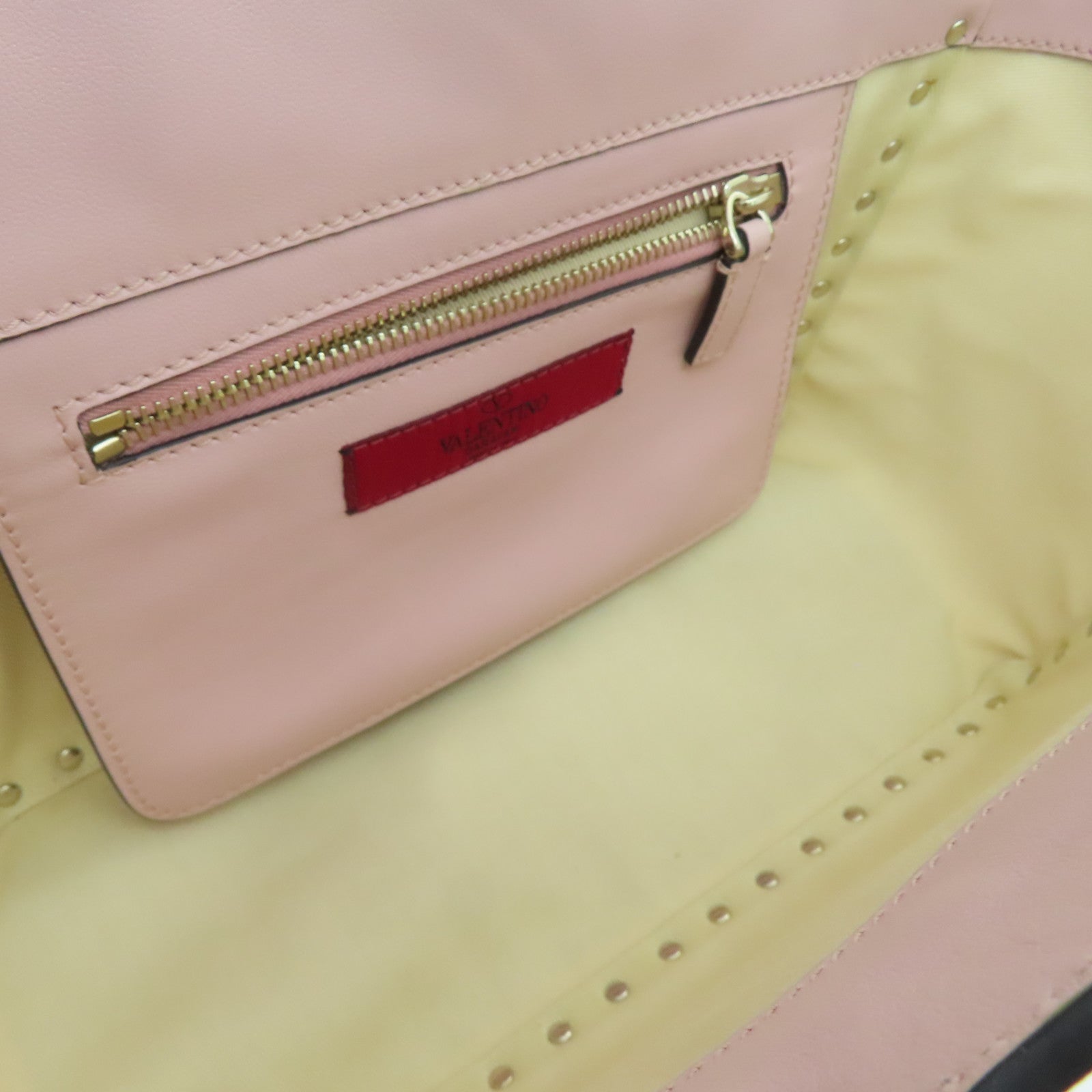 Valentino 【激減優惠】牛皮皮革Shoulder Bag金扣肩背袋粉紅色