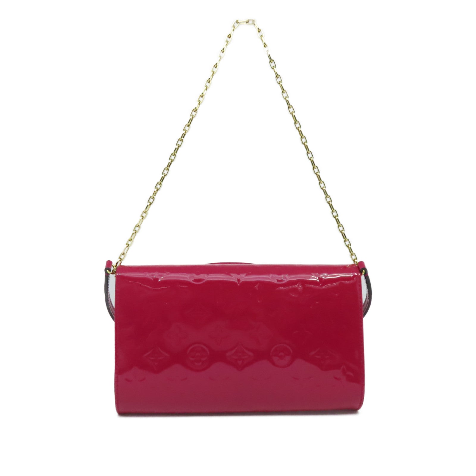 LOUIS VUITTON Vernis Clutch Ana Shoulder Bag金扣肩背袋紅色