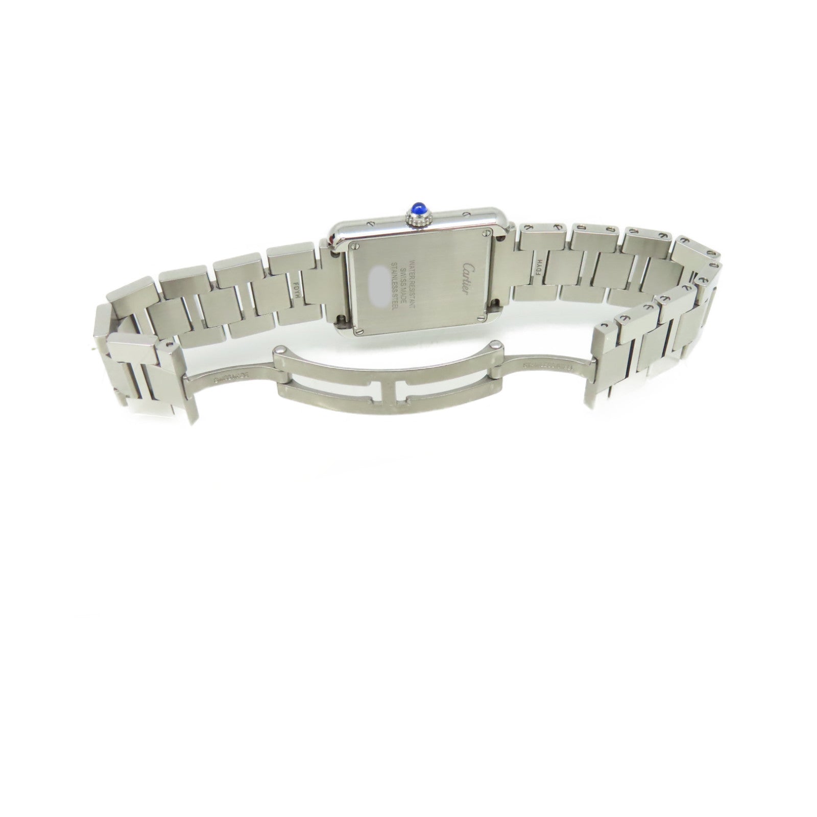 CARTIER Tank Solo Watch不鏽鋼石英機芯手錶白色/銀色