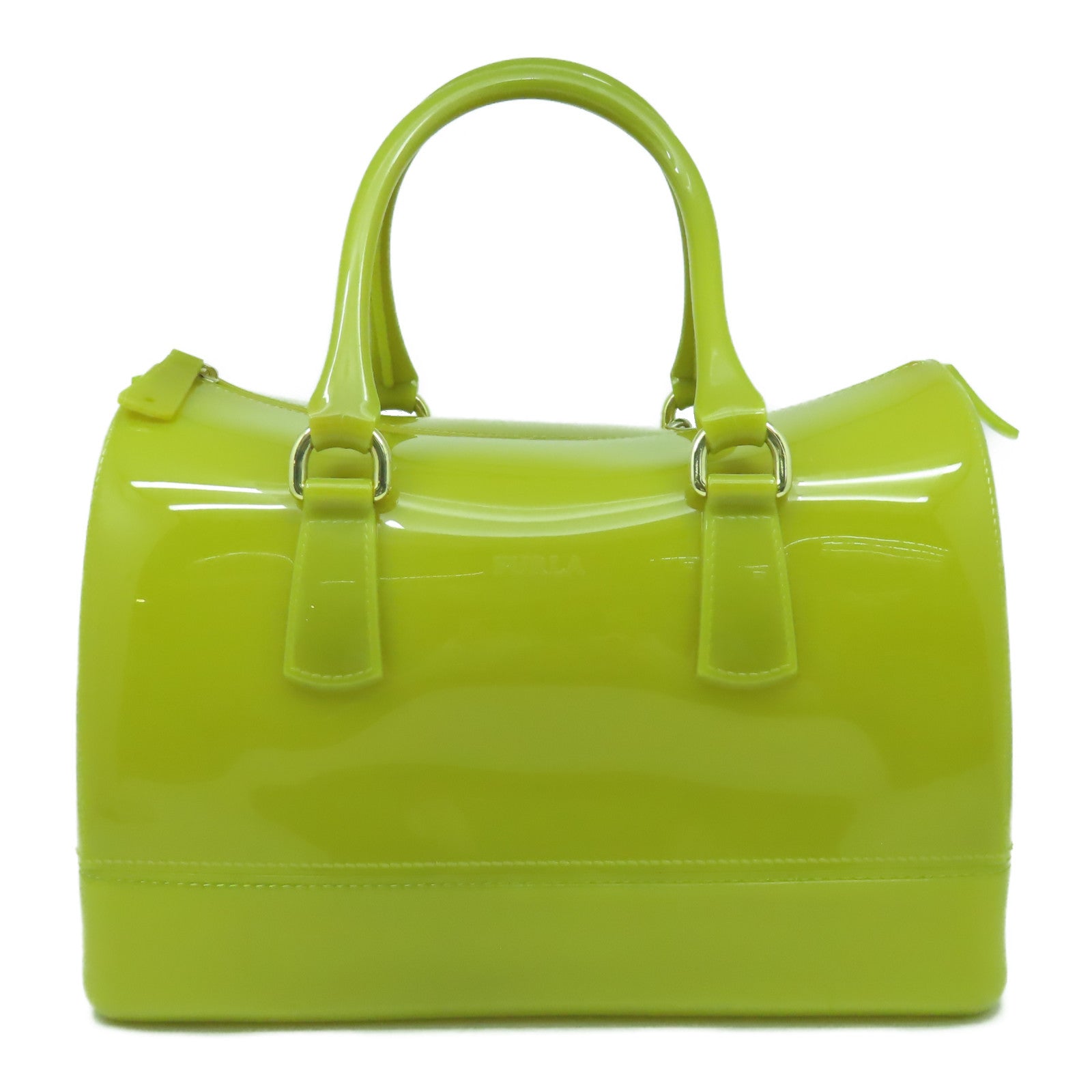 Furla PVC Handbag金扣手挽肩背兩用袋綠色