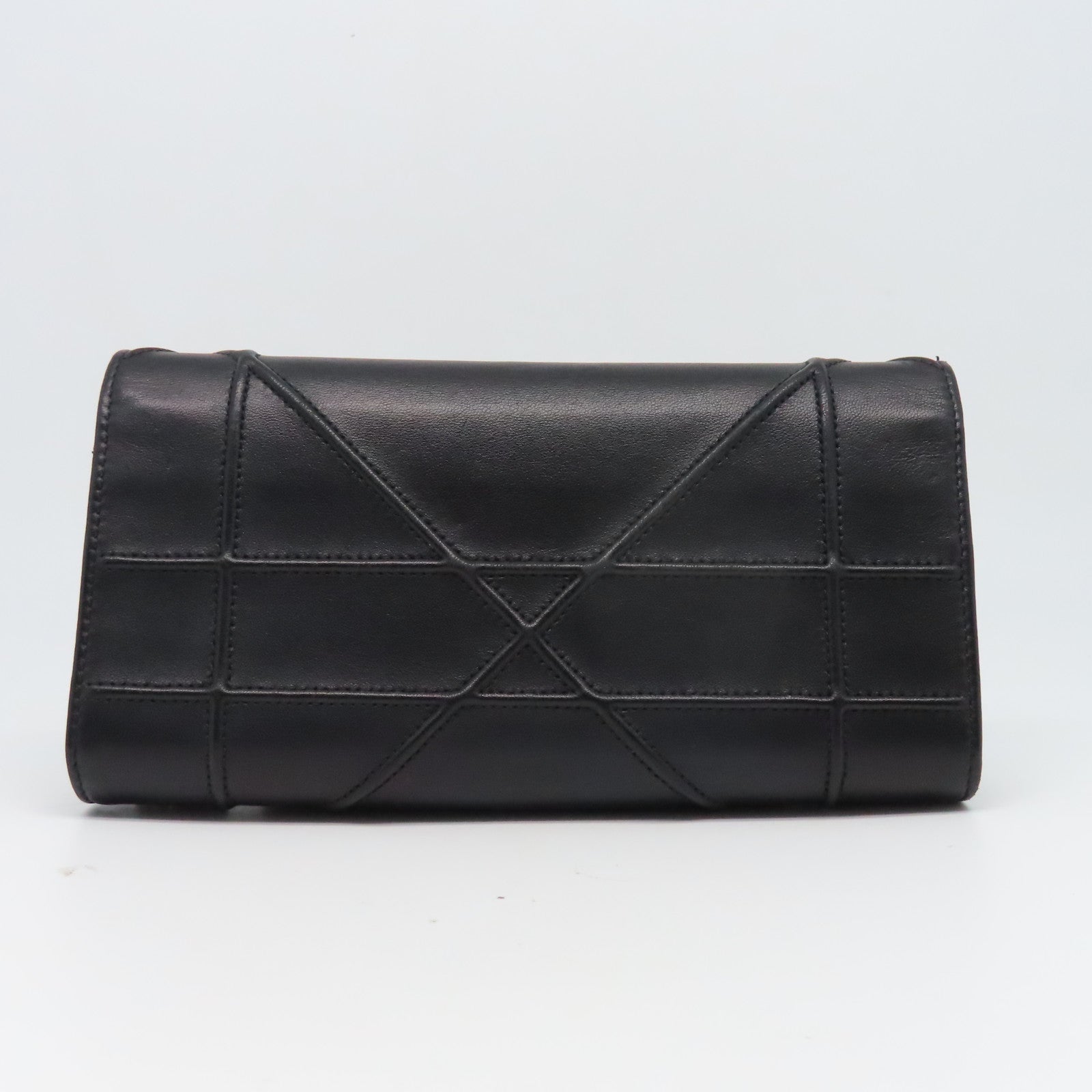 Dior 皮革Chain Wallet銀扣鏈帶肩背袋黑色