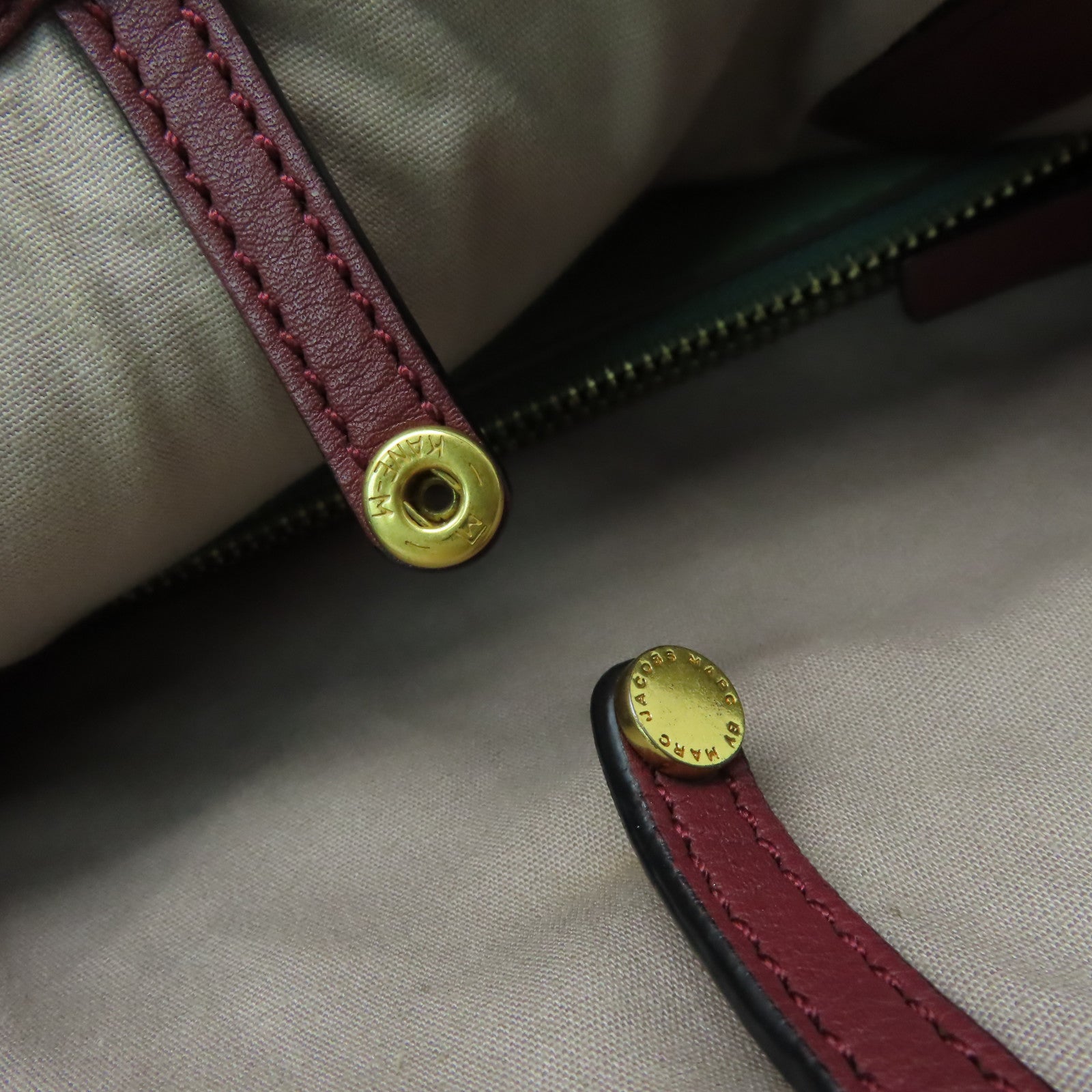 MARC BY MARC JACOBS 塗層帆布Tote Bag金扣手挽袋粉紅色/綠色