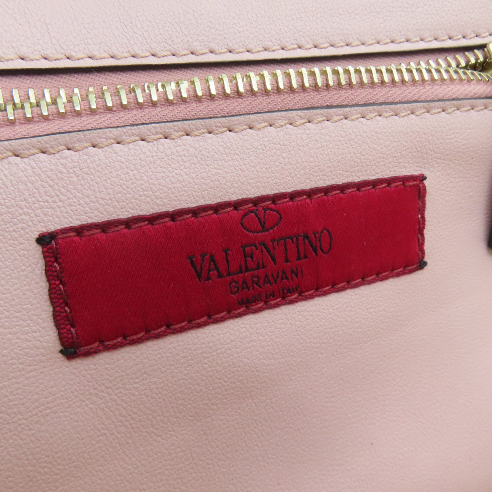 Valentino 【激減優惠】牛皮皮革Shoulder Bag金扣肩背袋粉紅色