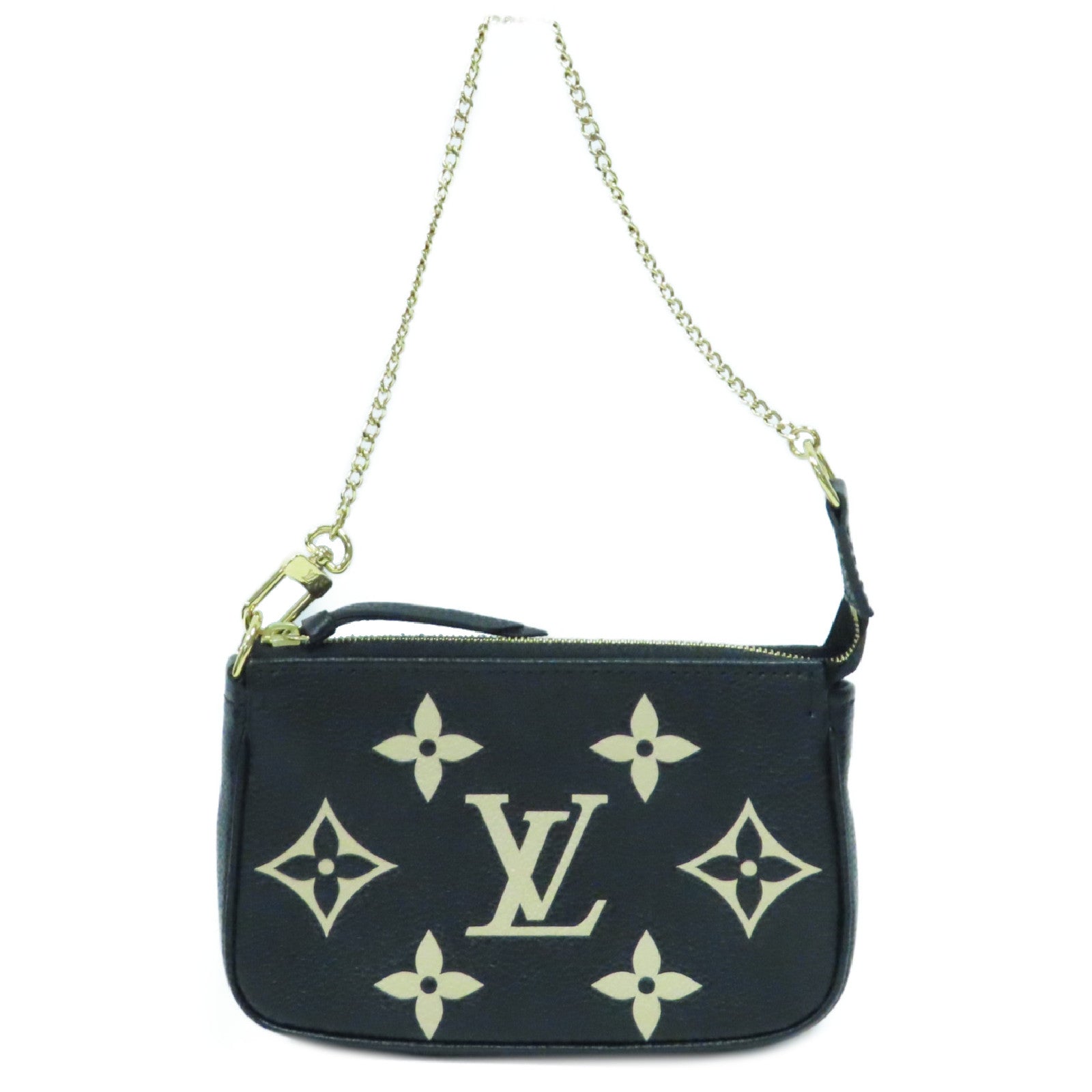 LOUIS VUITTON Monogram Empreinte Mini Pochette金扣手挽袋黑色