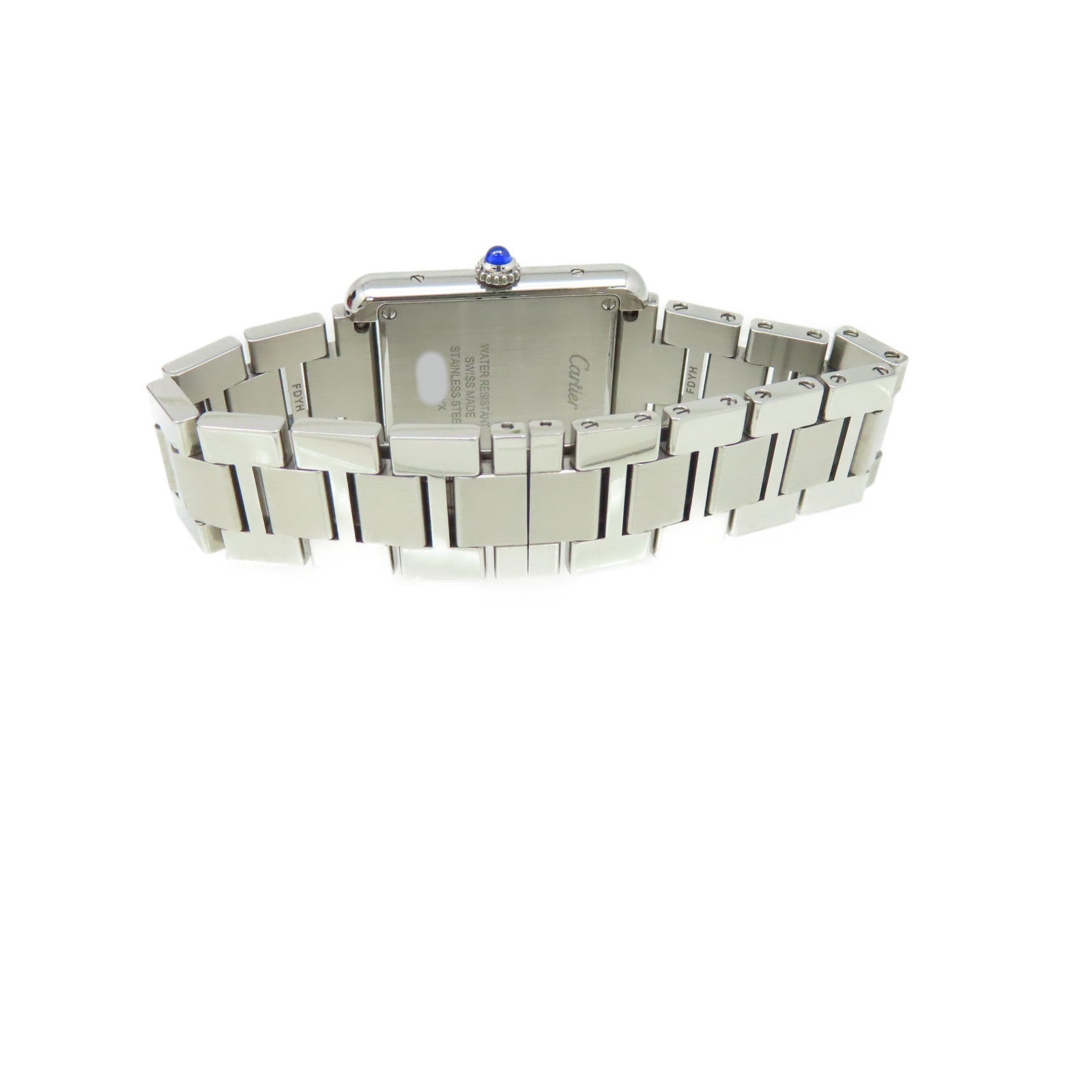 CARTIER Tank Solo Watch不鏽鋼石英機芯手錶白色/銀色