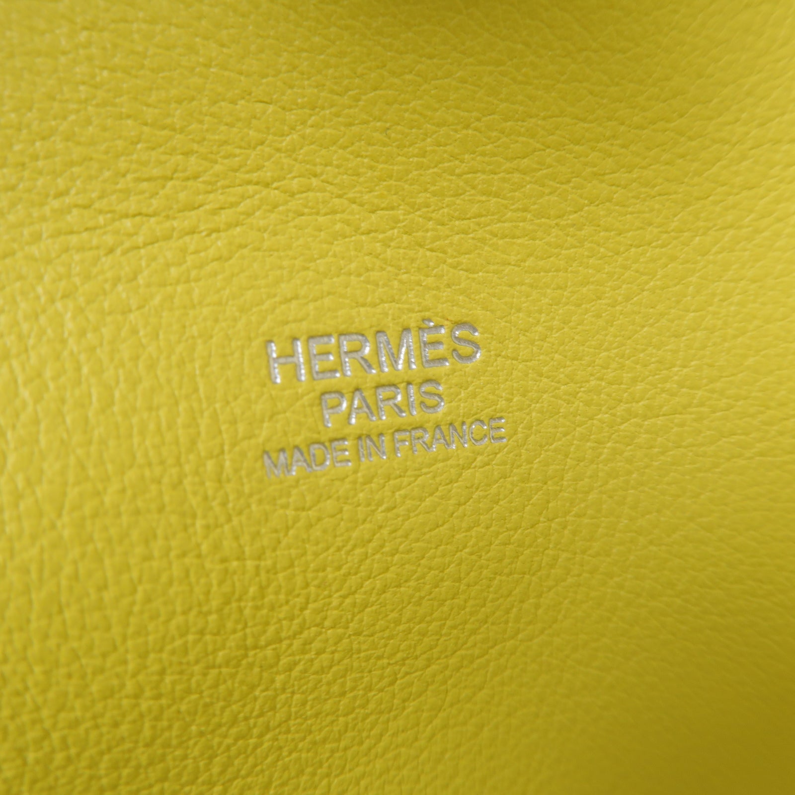 HERMES Swift皮革Toolbox 33銀扣手挽肩背兩用袋太象灰色/糖果黃色