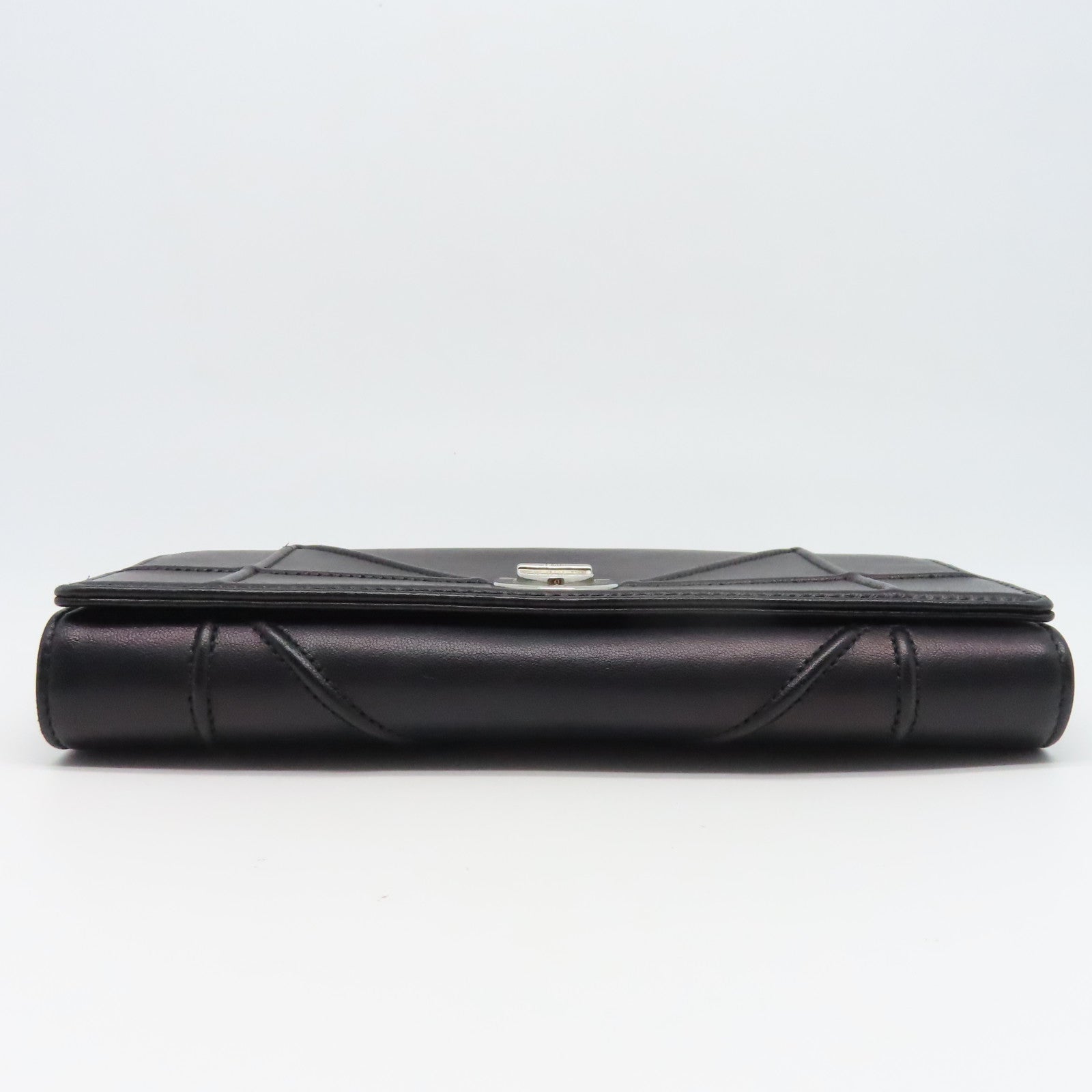 Dior 皮革Chain Wallet銀扣鏈帶肩背袋黑色