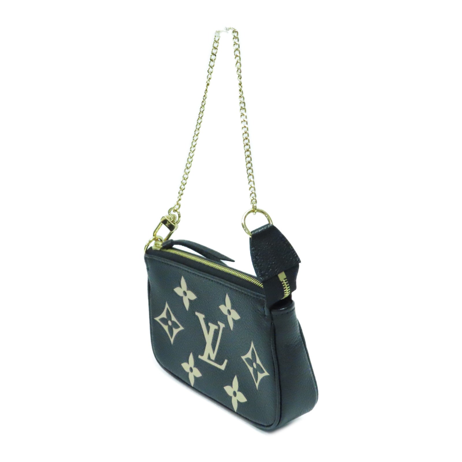 LOUIS VUITTON Monogram Empreinte Mini Pochette金扣手挽袋黑色