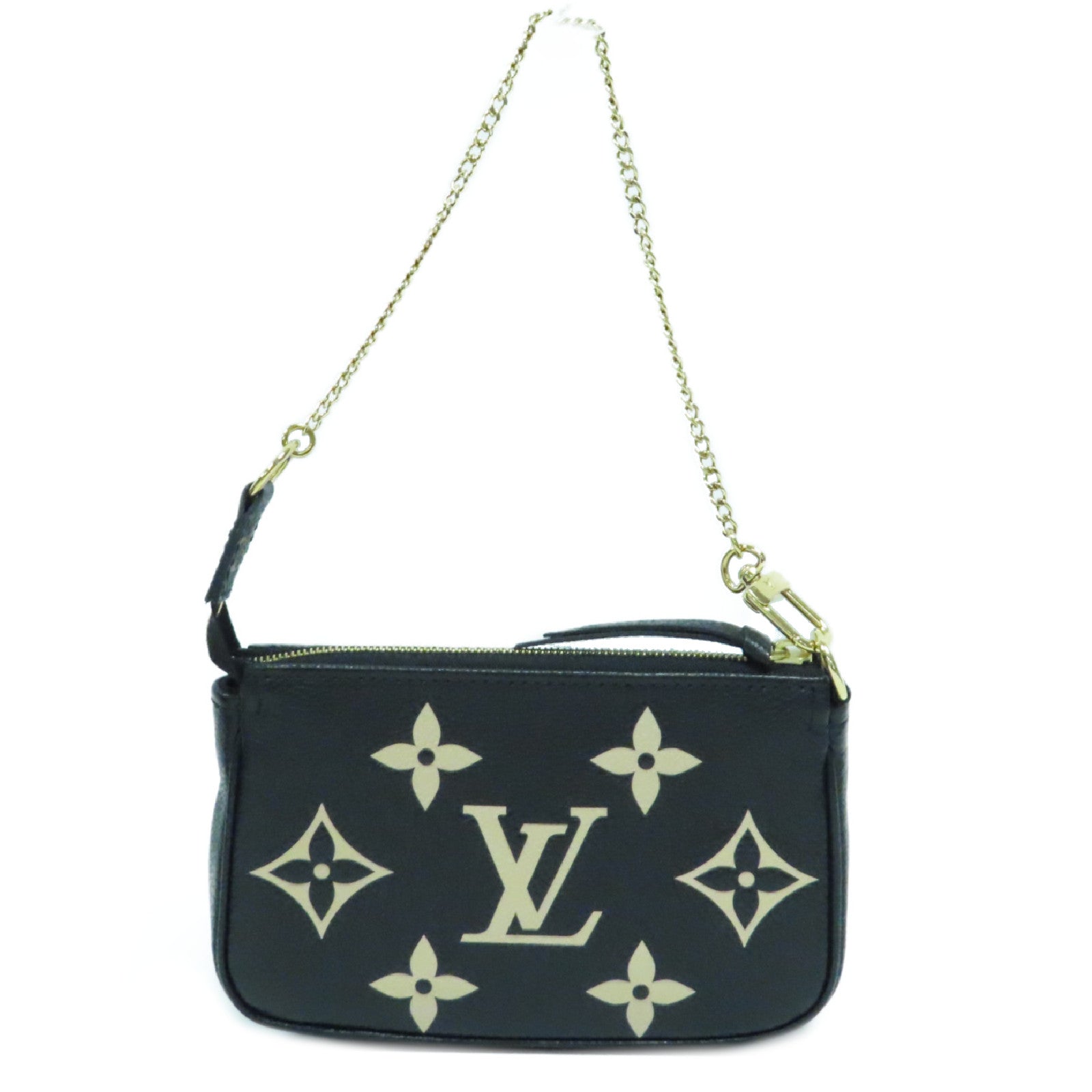 LOUIS VUITTON Monogram Empreinte Mini Pochette金扣手挽袋黑色
