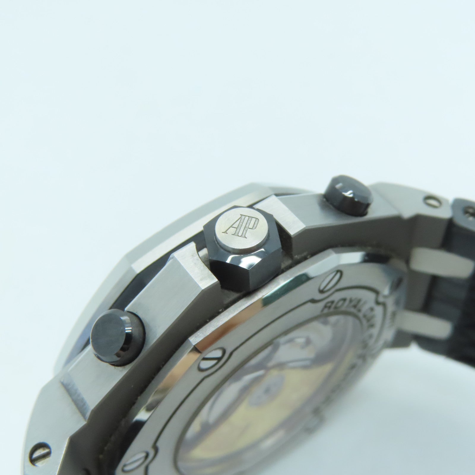 AUDEMARS PIGUET Royal Oak Offshore不鏽鋼/鱷魚皮革帶手錶自動機芯黑色
