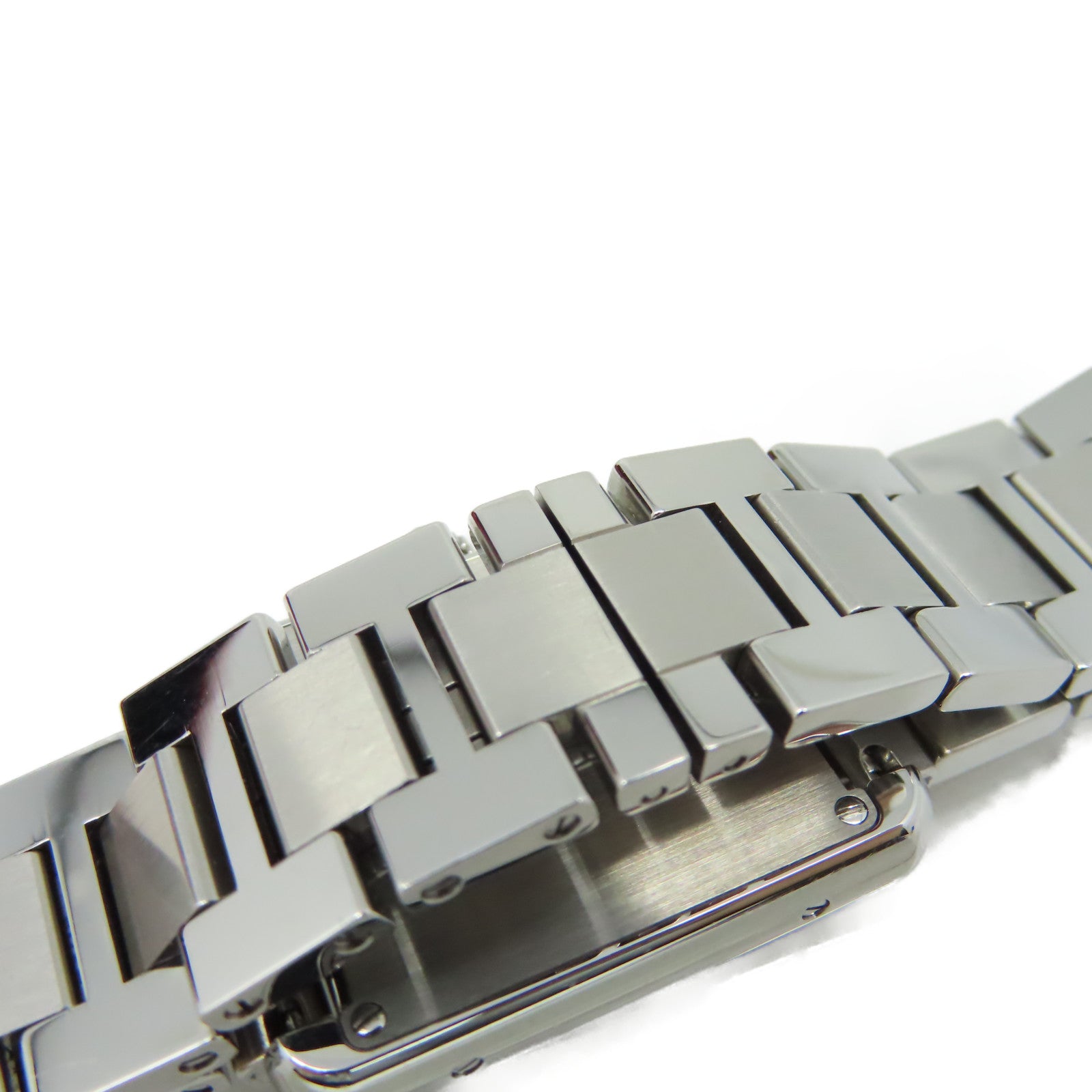 CARTIER Tank Solo Watch不鏽鋼石英機芯手錶白色/銀色