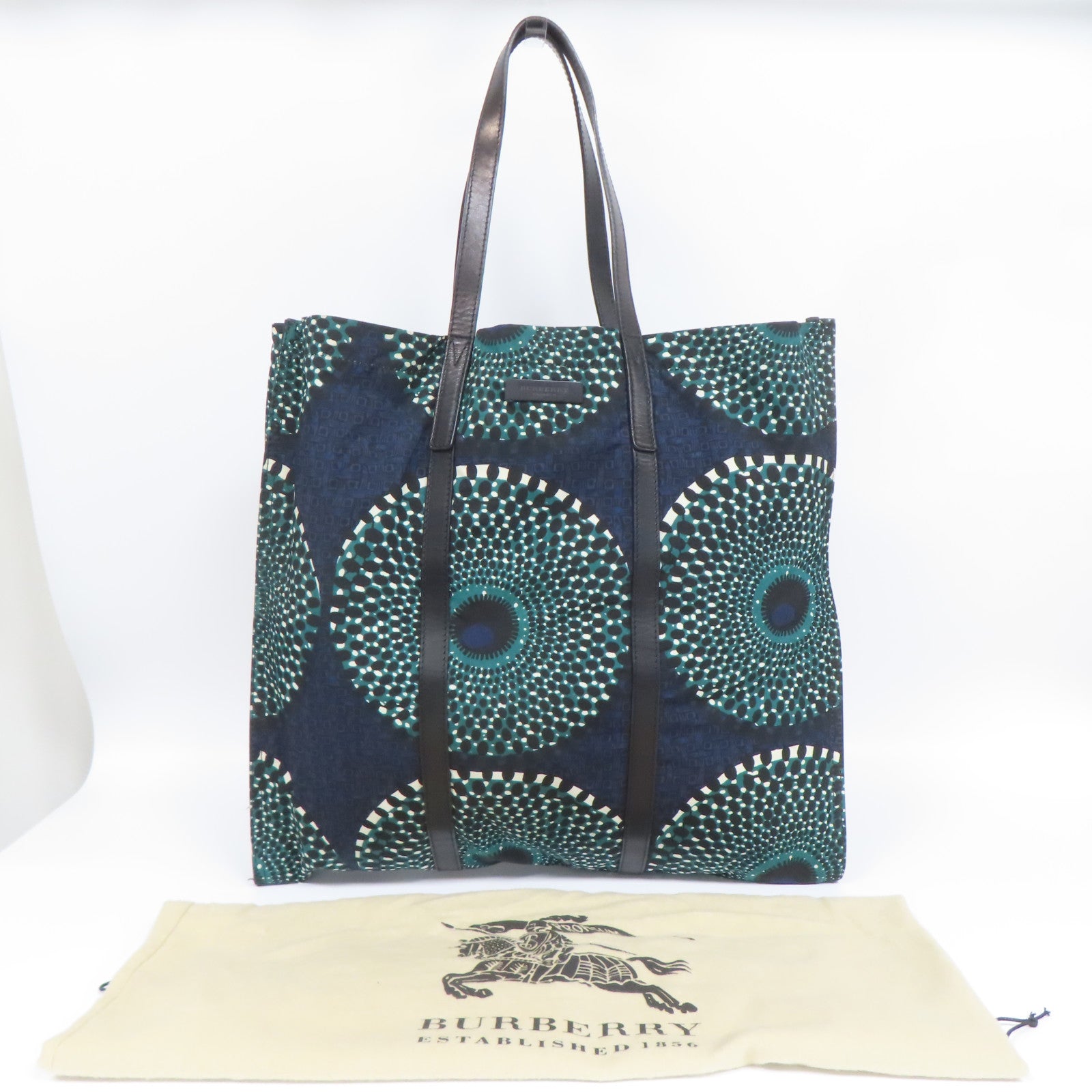 BURBERRY 尼龍Shoulder Bag黑扣肩背袋藍色/綠色