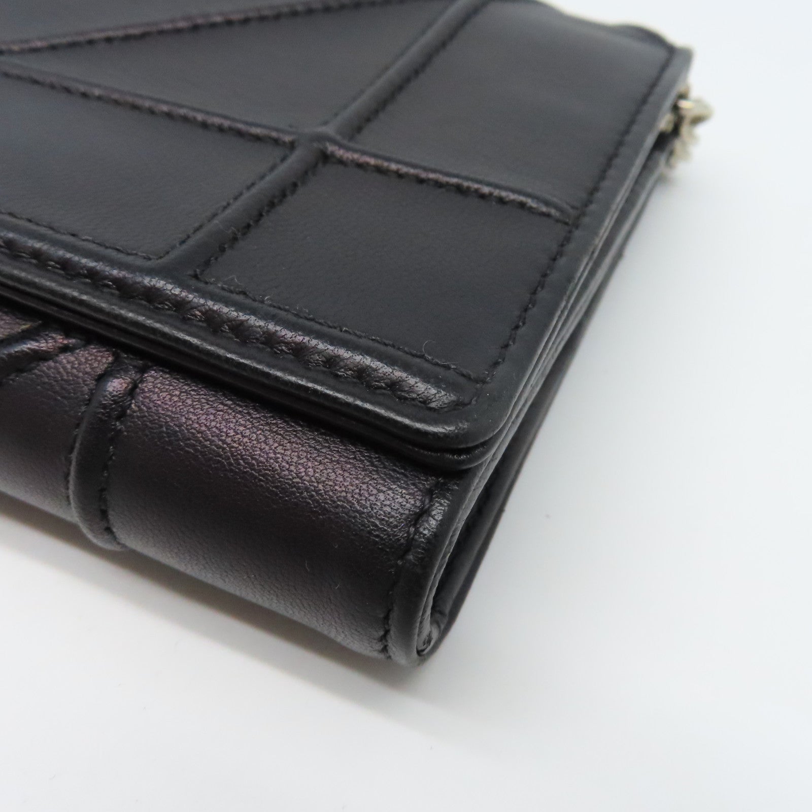 Dior 皮革Chain Wallet銀扣鏈帶肩背袋黑色