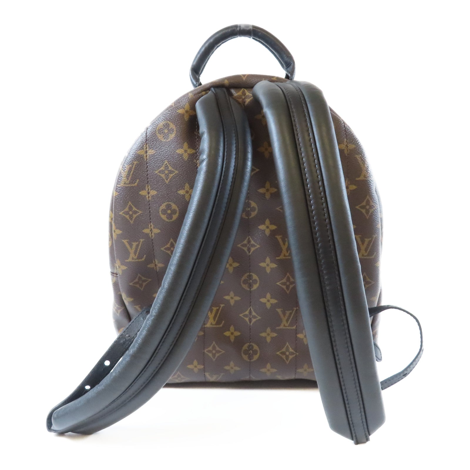 LOUIS VUITTON Monogram Macassar Palm Springs MM金扣背包啡色/黑色