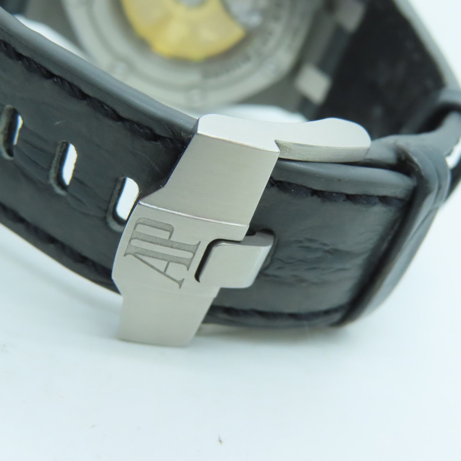 AUDEMARS PIGUET Royal Oak Offshore不鏽鋼/鱷魚皮革帶手錶自動機芯黑色