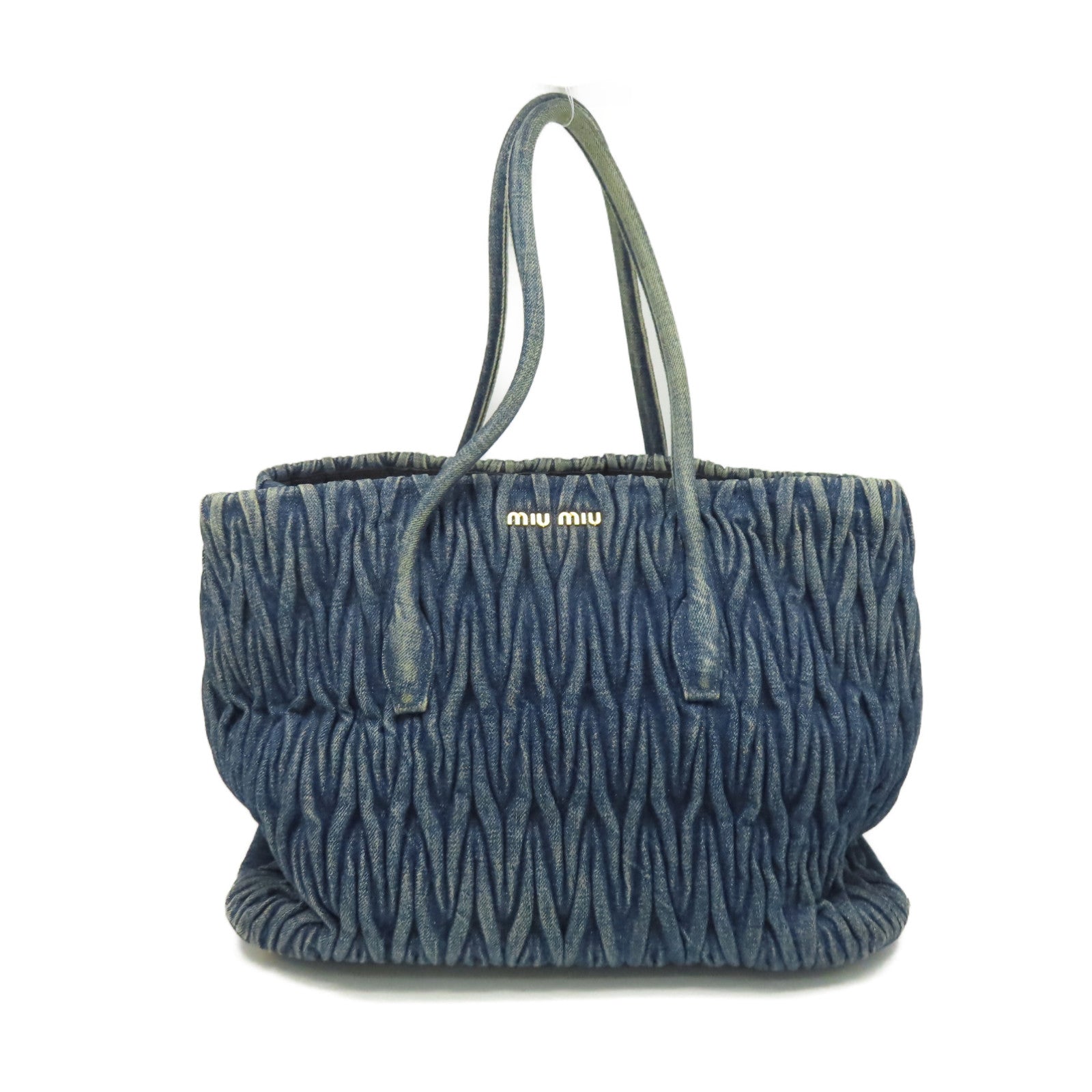 Miu Miu 牛仔布Tote Bag肩背袋藍色