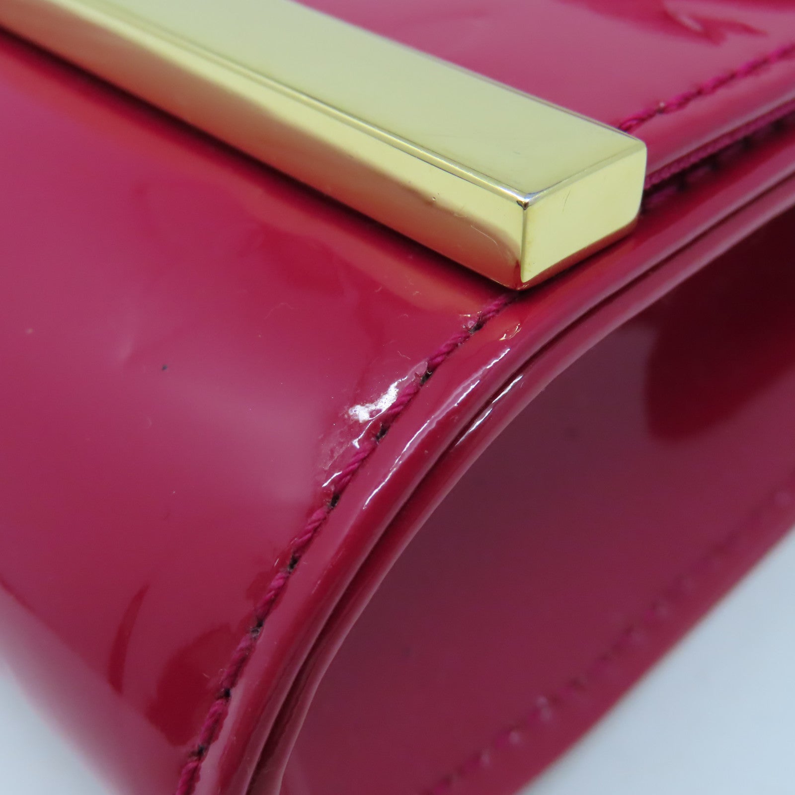 LOUIS VUITTON Vernis Clutch Ana Shoulder Bag金扣肩背袋紅色