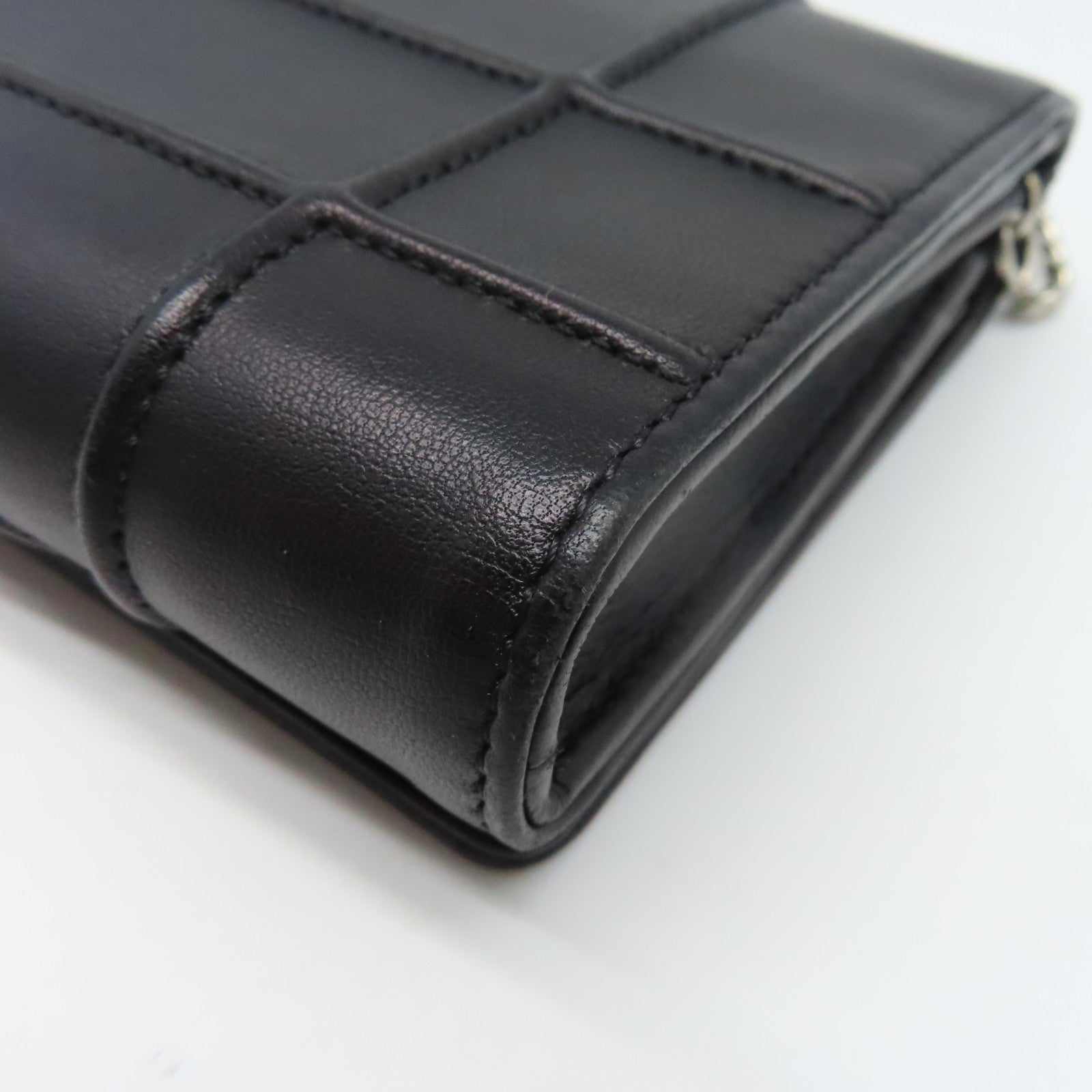Dior 皮革Chain Wallet銀扣鏈帶肩背袋黑色