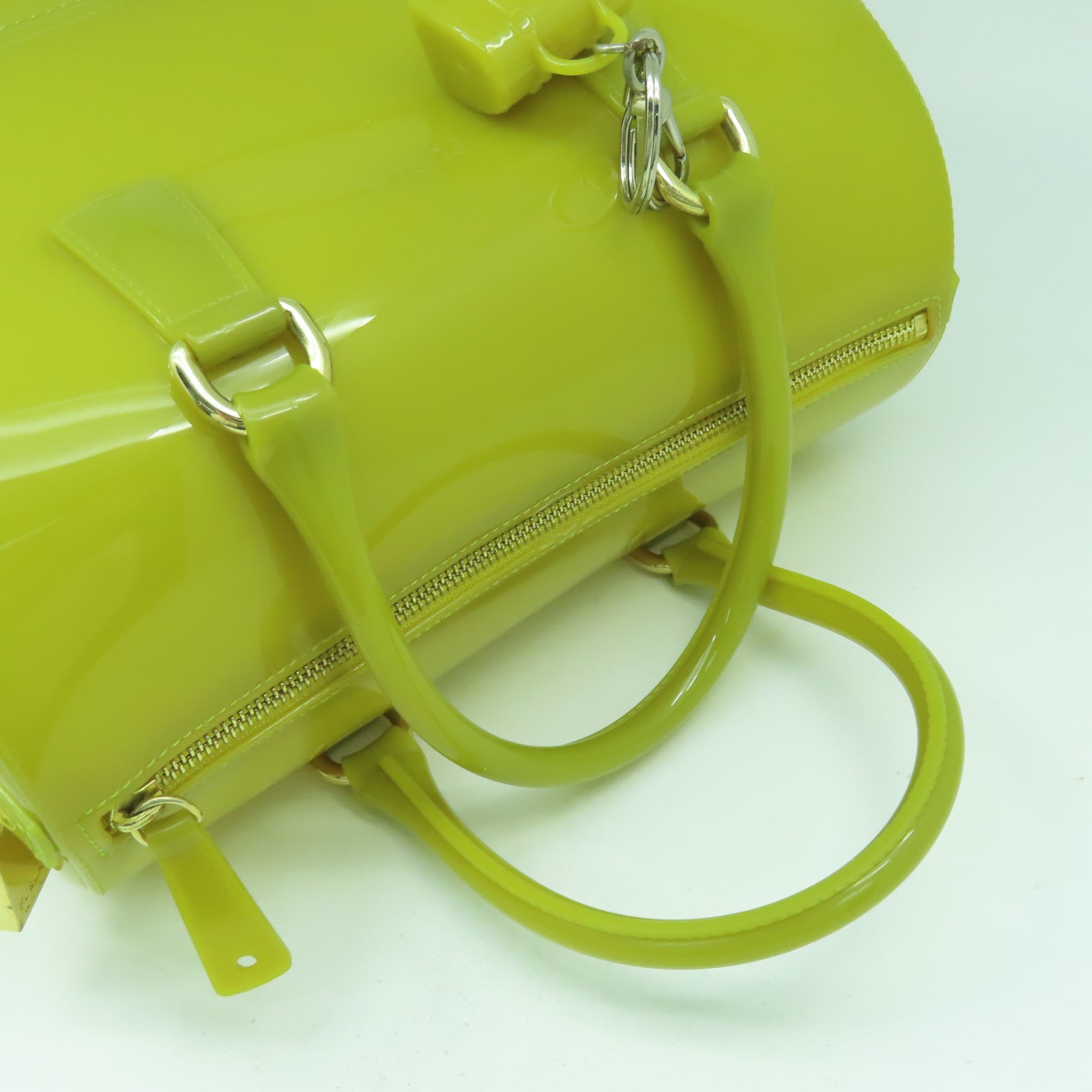 Furla PVC Handbag金扣手挽肩背兩用袋綠色
