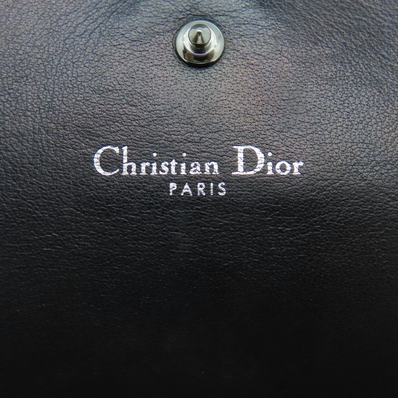 Dior 皮革Chain Wallet銀扣鏈帶肩背袋黑色
