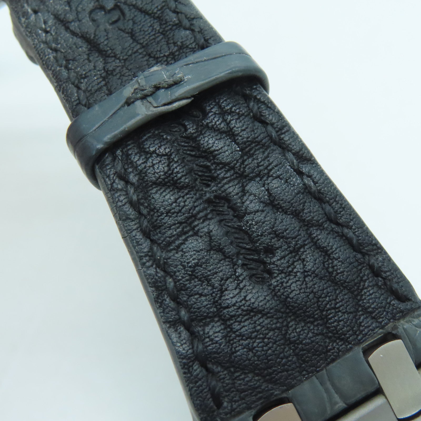 AUDEMARS PIGUET Royal Oak Offshore不鏽鋼/鱷魚皮革帶手錶自動機芯黑色