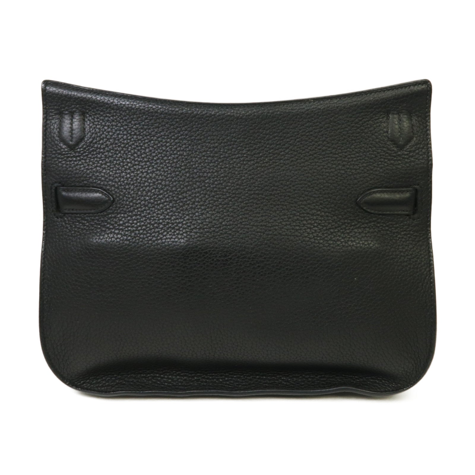 HERMES Clemence皮革Jypsiere 28銀扣肩背袋黑色