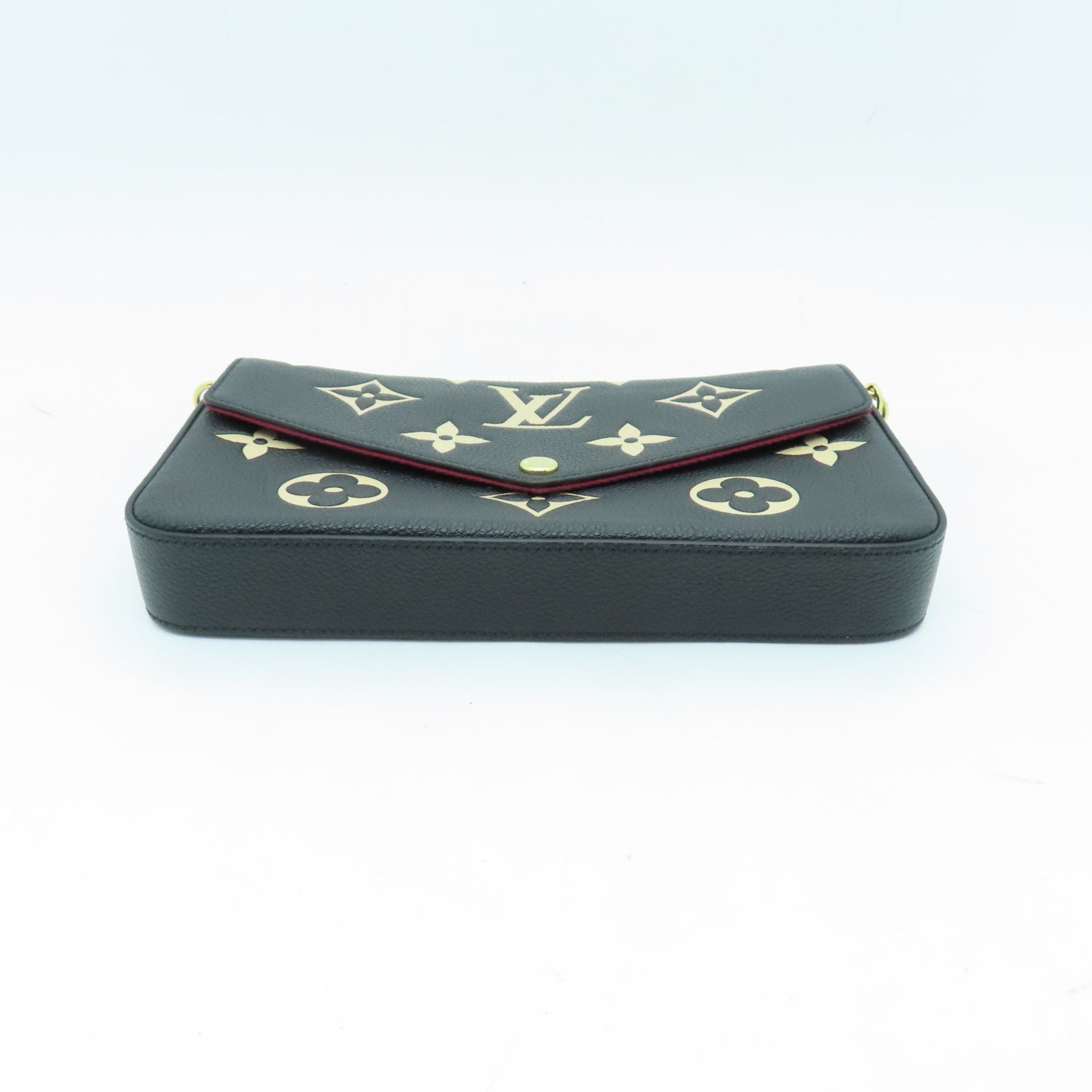 LOUIS VUITTON Monogram Empreinte Felicie Pochette金扣鏈帶肩背袋黑色