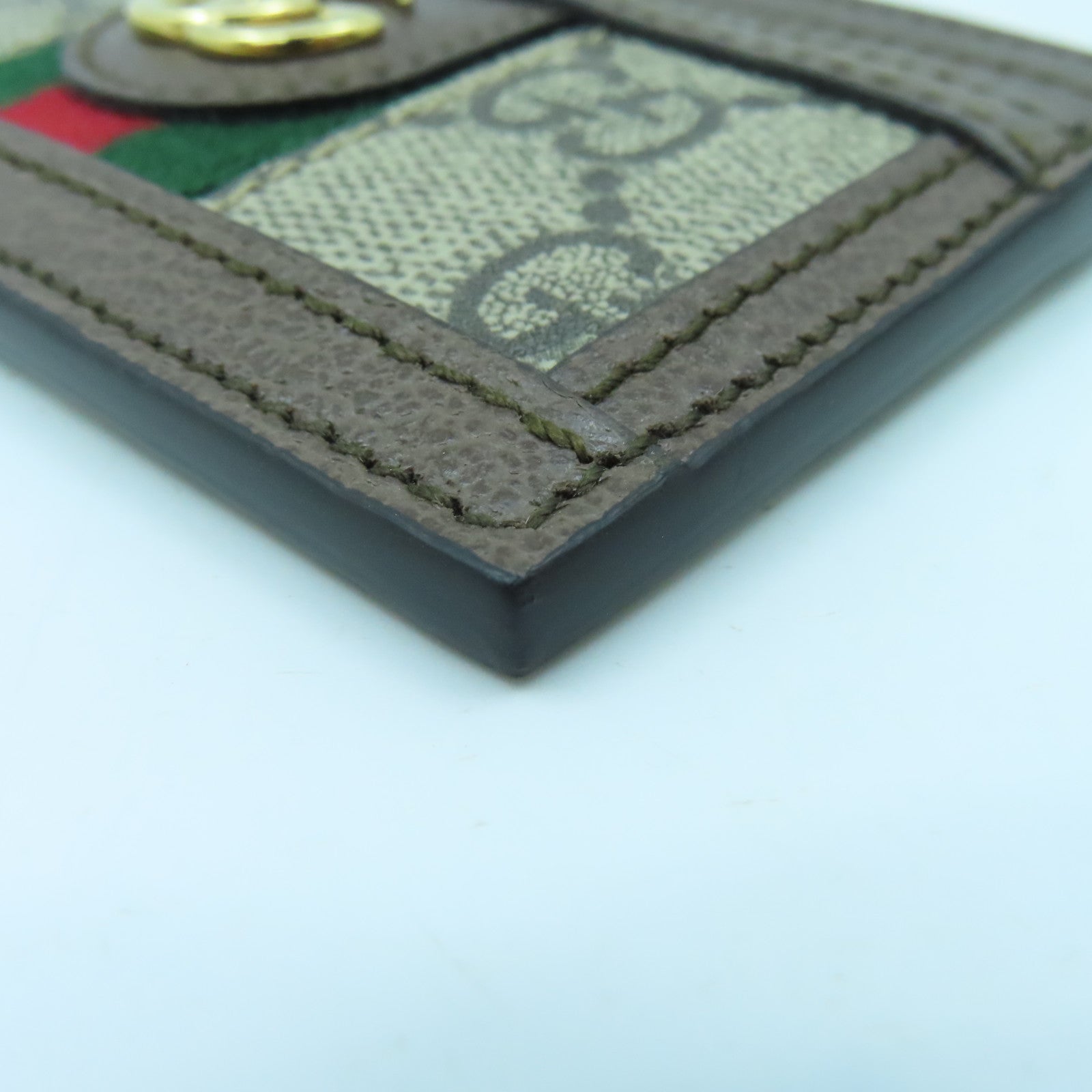 GUCCI 塗層帆布/牛皮皮革Ophidia Card Case卡片套啡色