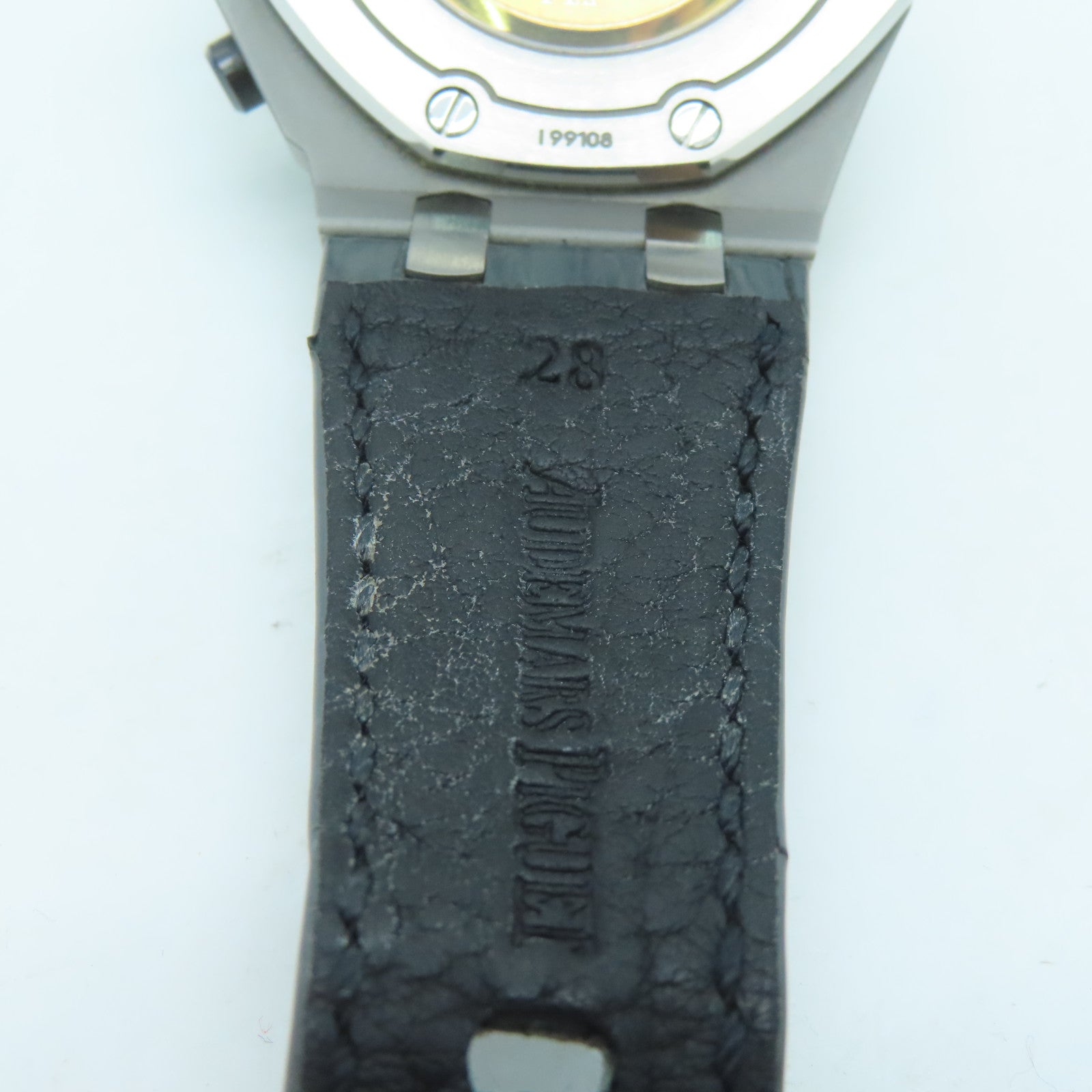 AUDEMARS PIGUET Royal Oak Offshore不鏽鋼/鱷魚皮革帶手錶自動機芯黑色