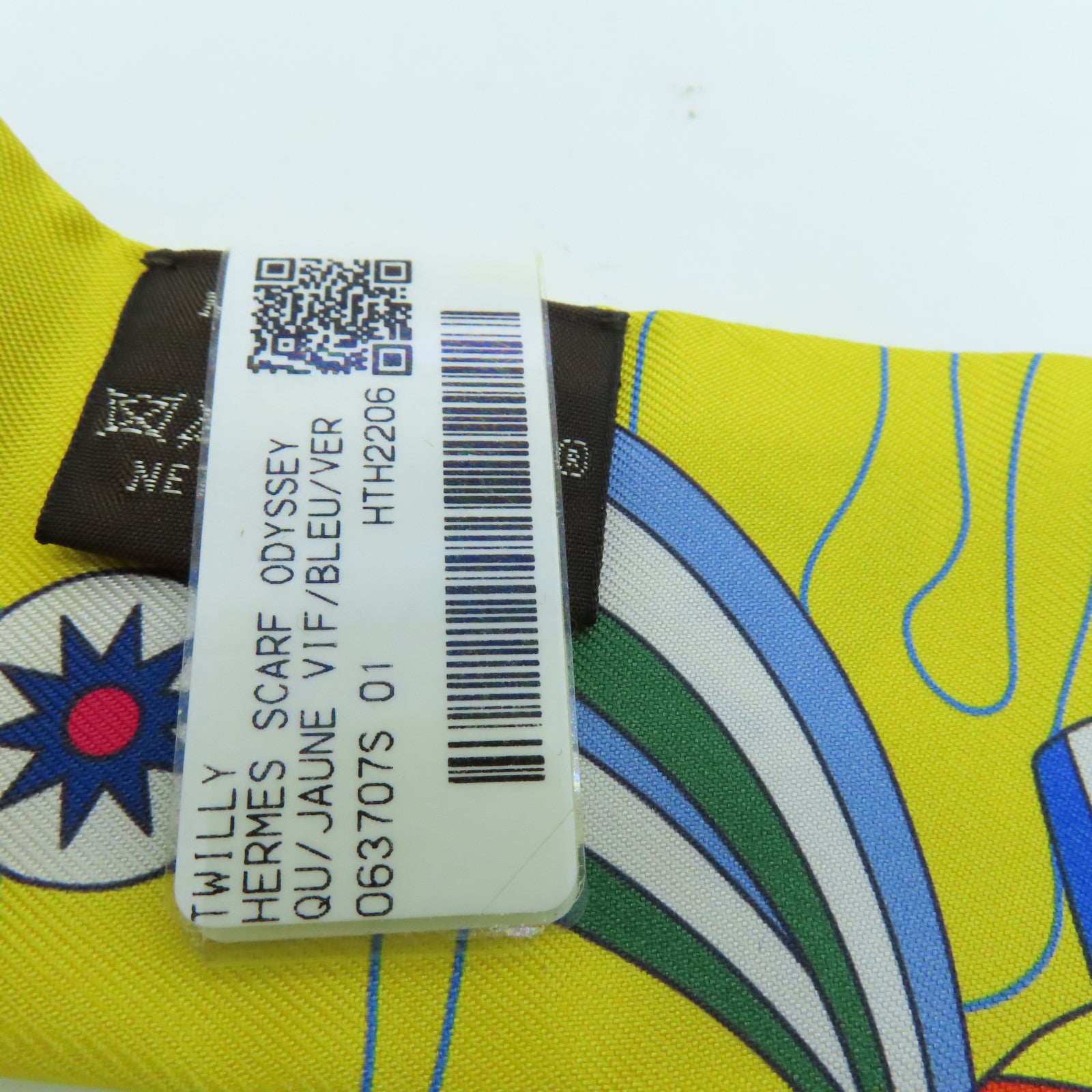 HERMES Silk Twilly Scarf Yellow