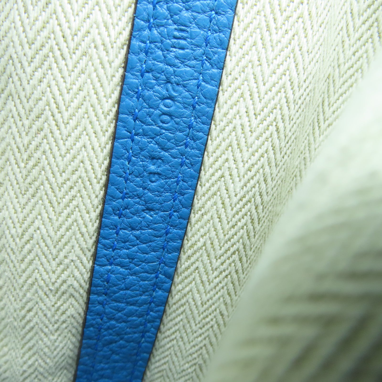 HERMES Clemence皮革Garden Party TPM Tote Bag银扣手挽袋蓝色