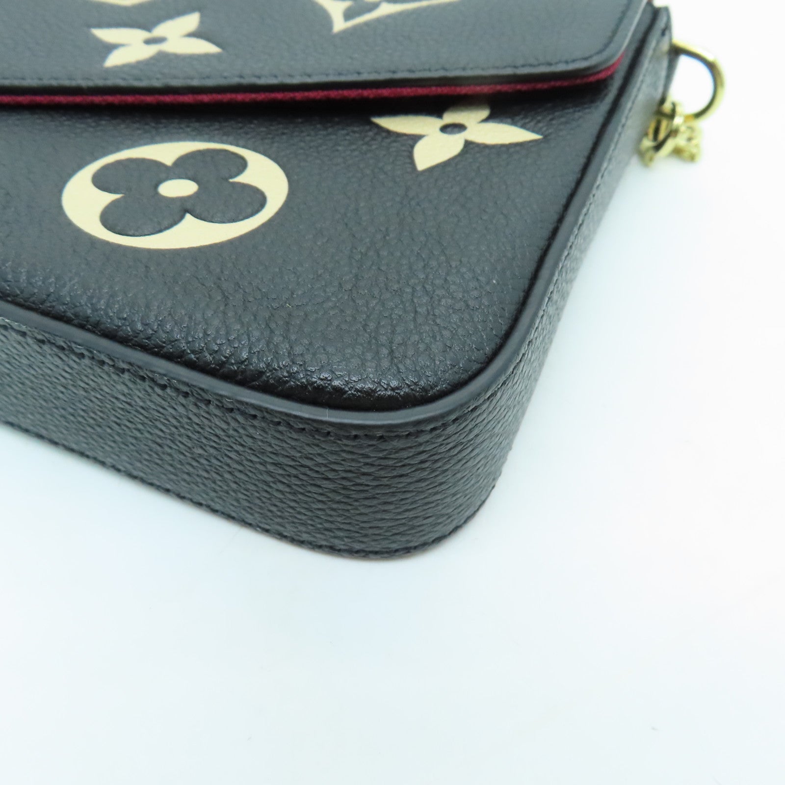 LOUIS VUITTON Monogram Empreinte Felicie Pochette金扣鏈帶肩背袋黑色