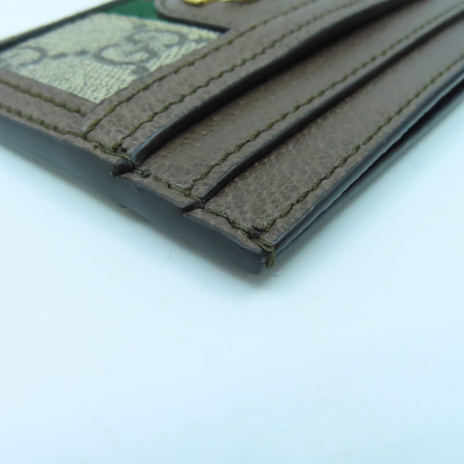 GUCCI 塗層帆布/牛皮皮革Ophidia Card Case卡片套啡色