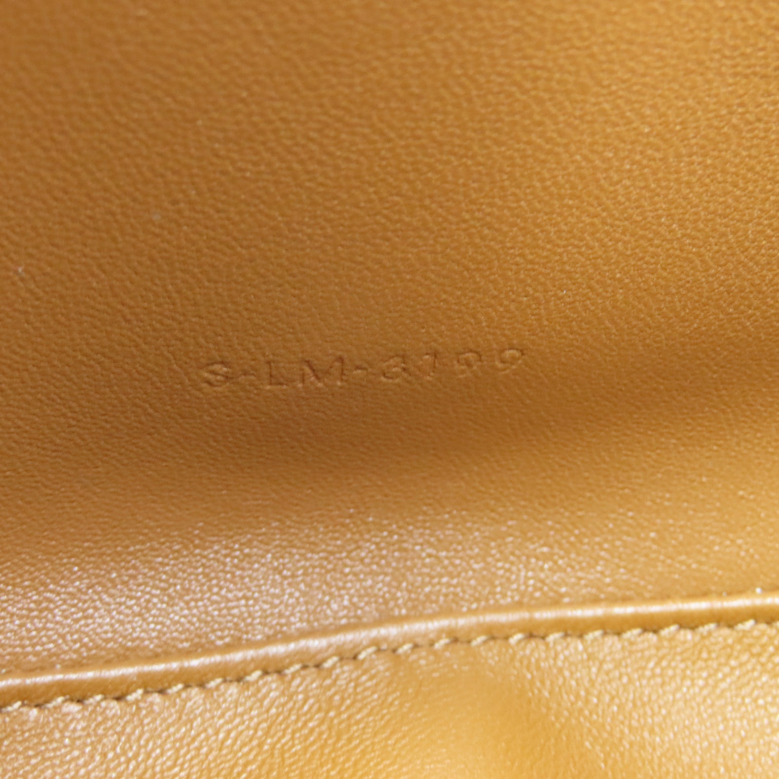 CELINE 牛皮皮革/帆布Shoulder Bag金扣肩背袋棕色/白色