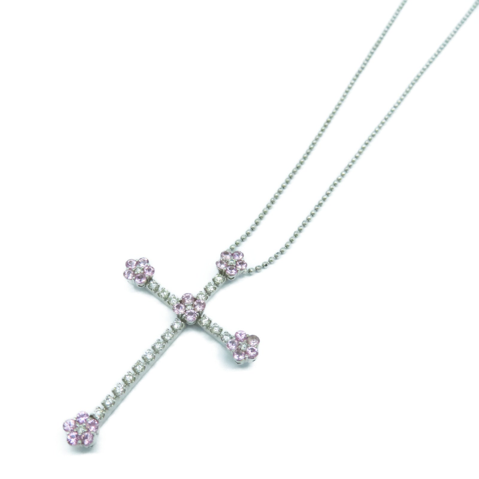 JEWELRY 【激減優惠】18K白金Diamond Necklace 0.80ct粉紅色鑽石/0.40ct鑽石項鍊