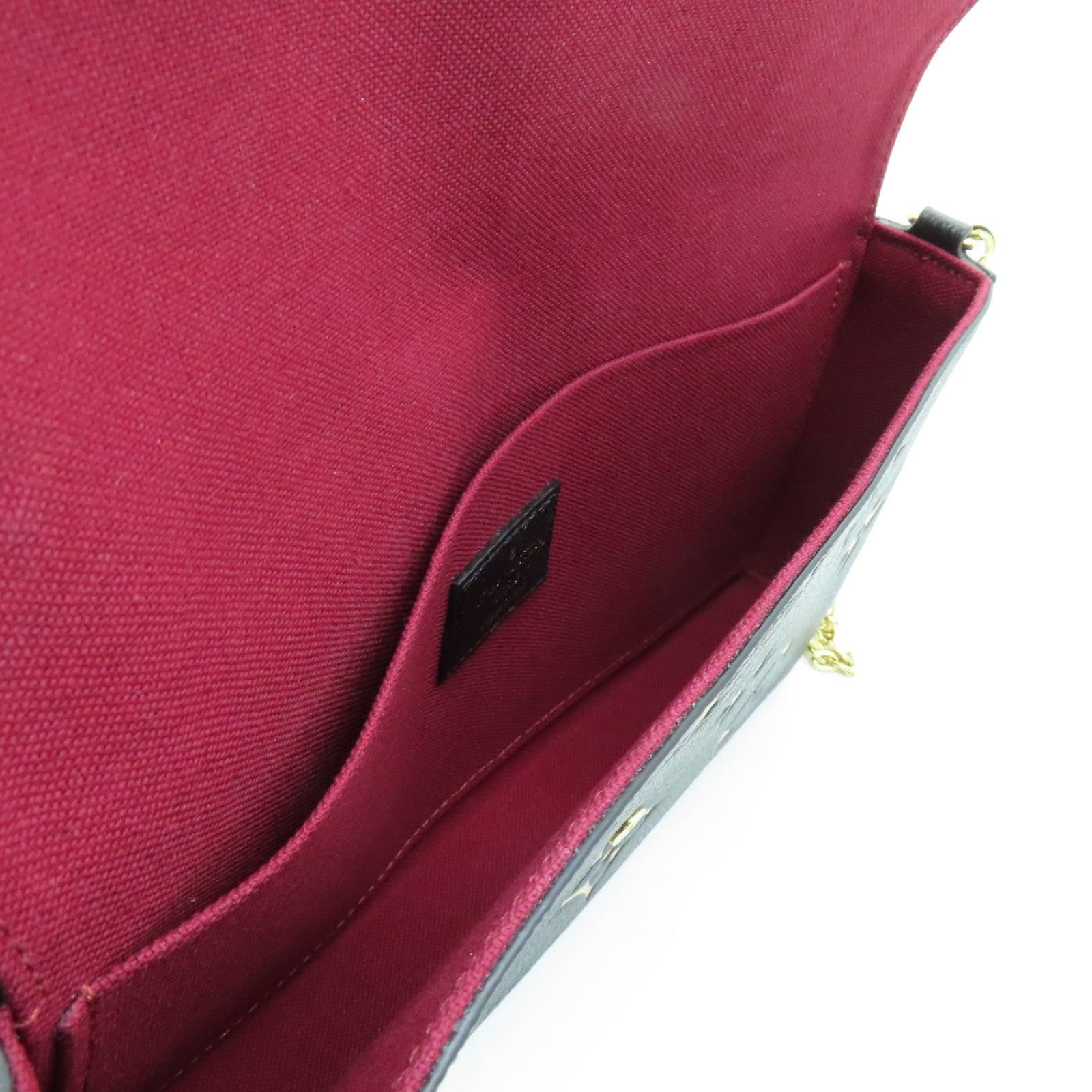 LOUIS VUITTON Monogram Empreinte Felicie Pochette金扣鏈帶肩背袋黑色