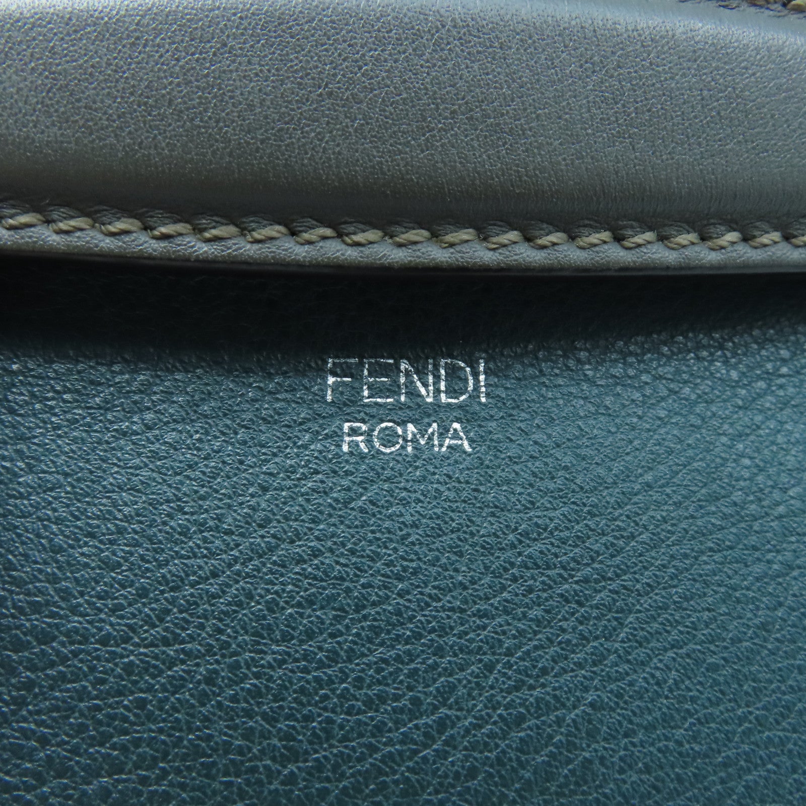 FENDI 牛皮皮革Shoulder Bag银扣肩背袋绿色