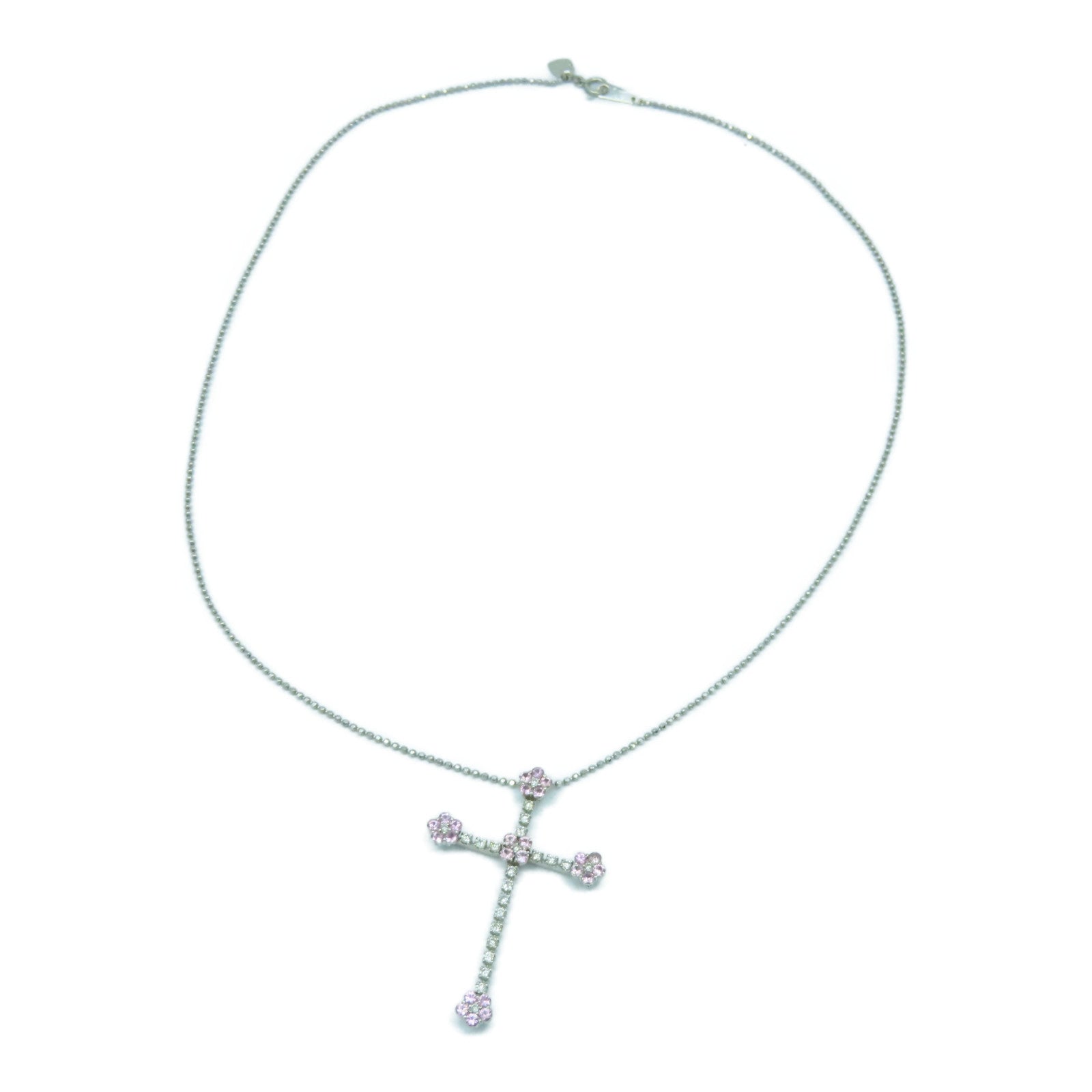 JEWELRY 【激減優惠】18K白金Diamond Necklace 0.80ct粉紅色鑽石/0.40ct鑽石項鍊