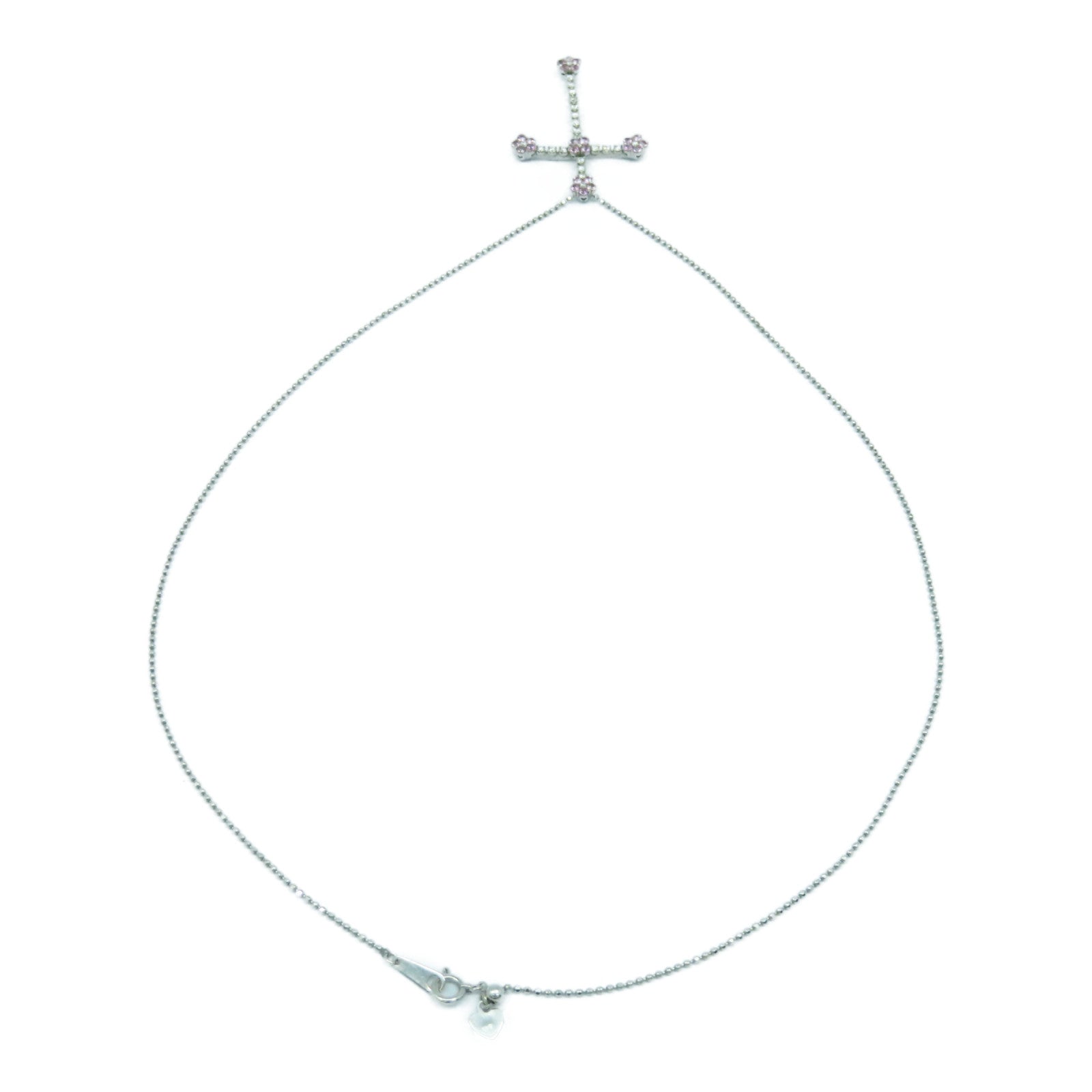 JEWELRY 【激減優惠】18K白金Diamond Necklace 0.80ct粉紅色鑽石/0.40ct鑽石項鍊