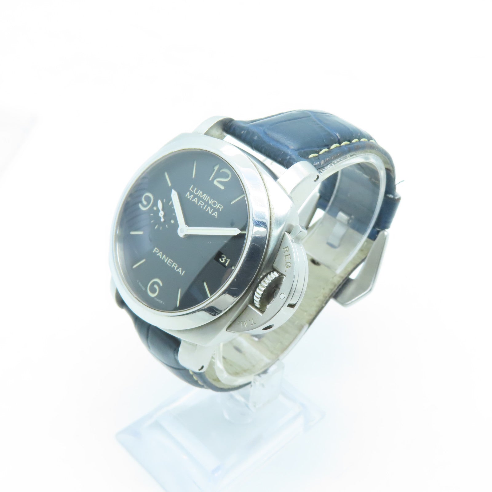 PANERAI Luminor Marina 44mm Stainless Steel/Alligator Leather Watch Automatic Movement Black