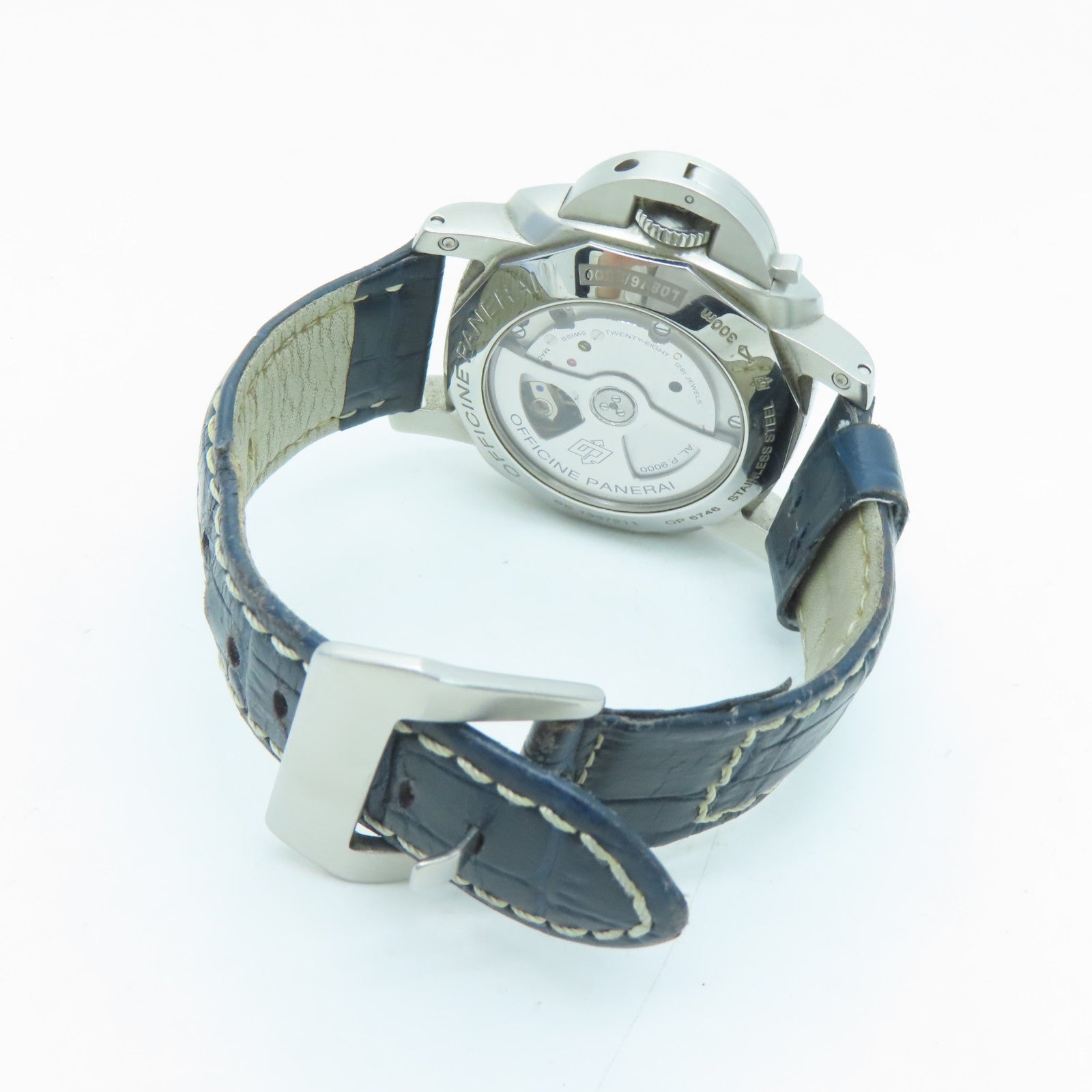 PANERAI Luminor Marina 44mm Stainless Steel/Alligator Leather Watch Automatic Movement Black