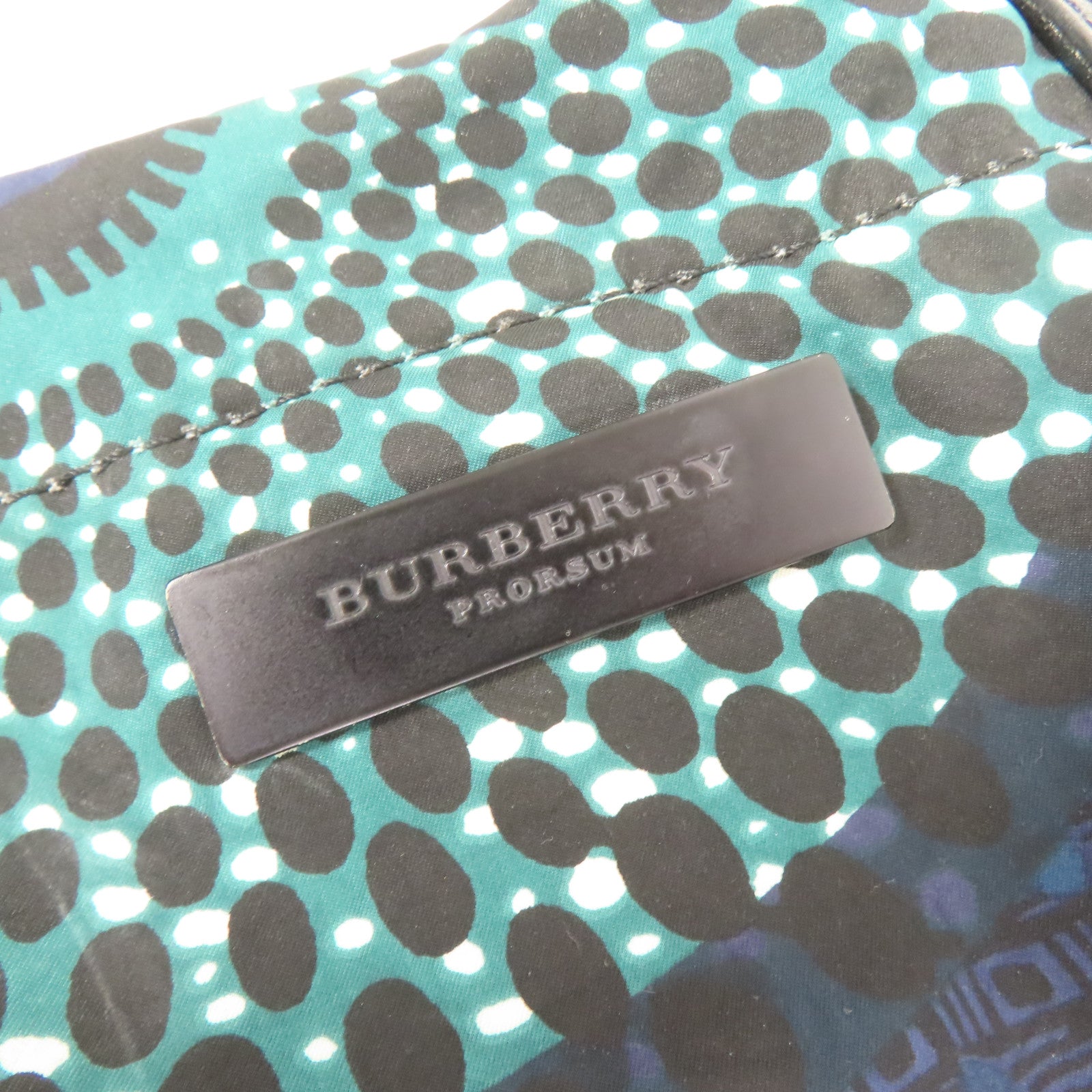BURBERRY 尼龍Shoulder Bag黑扣肩背袋藍色/綠色