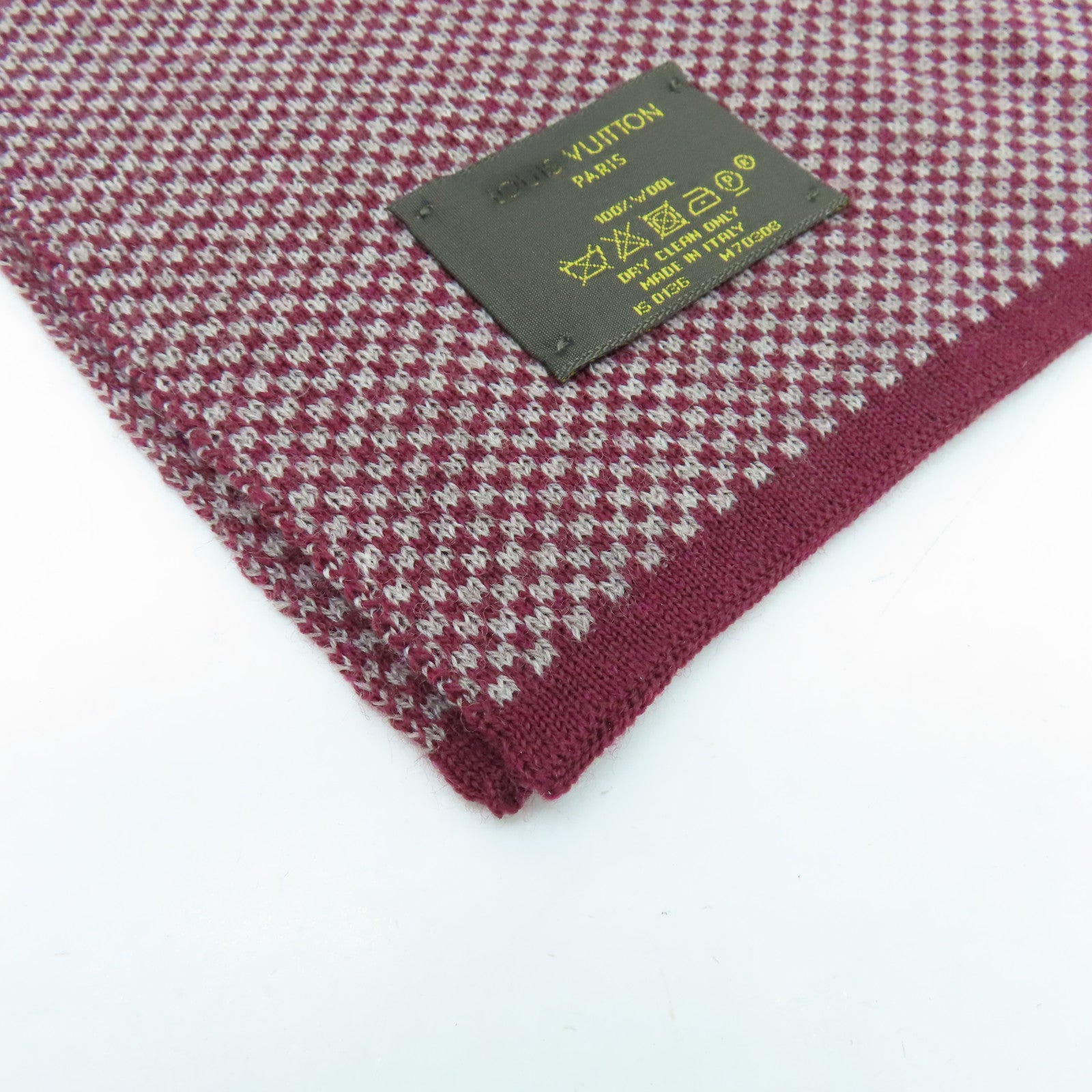 LOUIS VUITTON 羊毛Handwriting Burgundy Scarf絲巾紅色