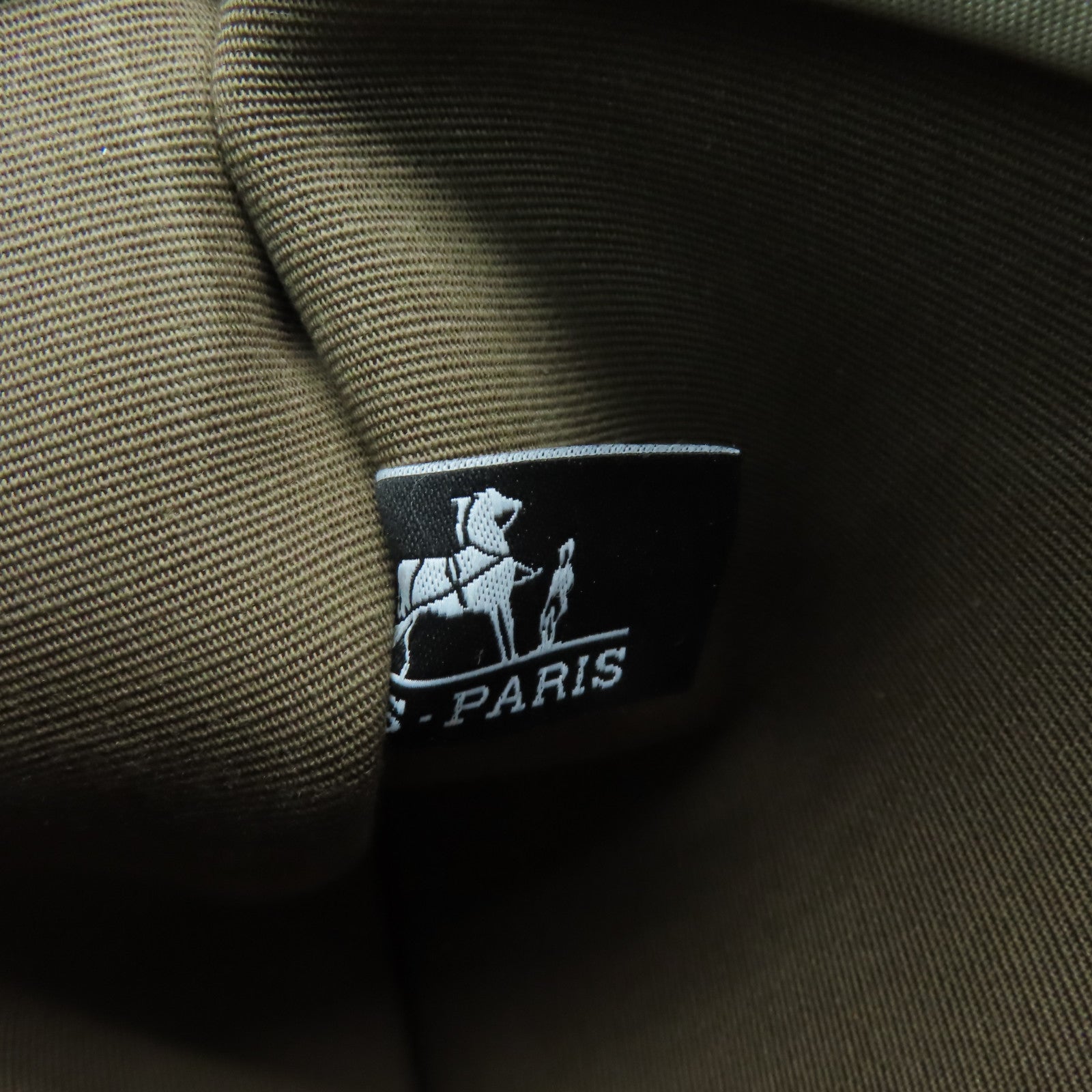 HERMES 帆布Herbag MM銀扣手挽肩背兩用袋黑色/啡色