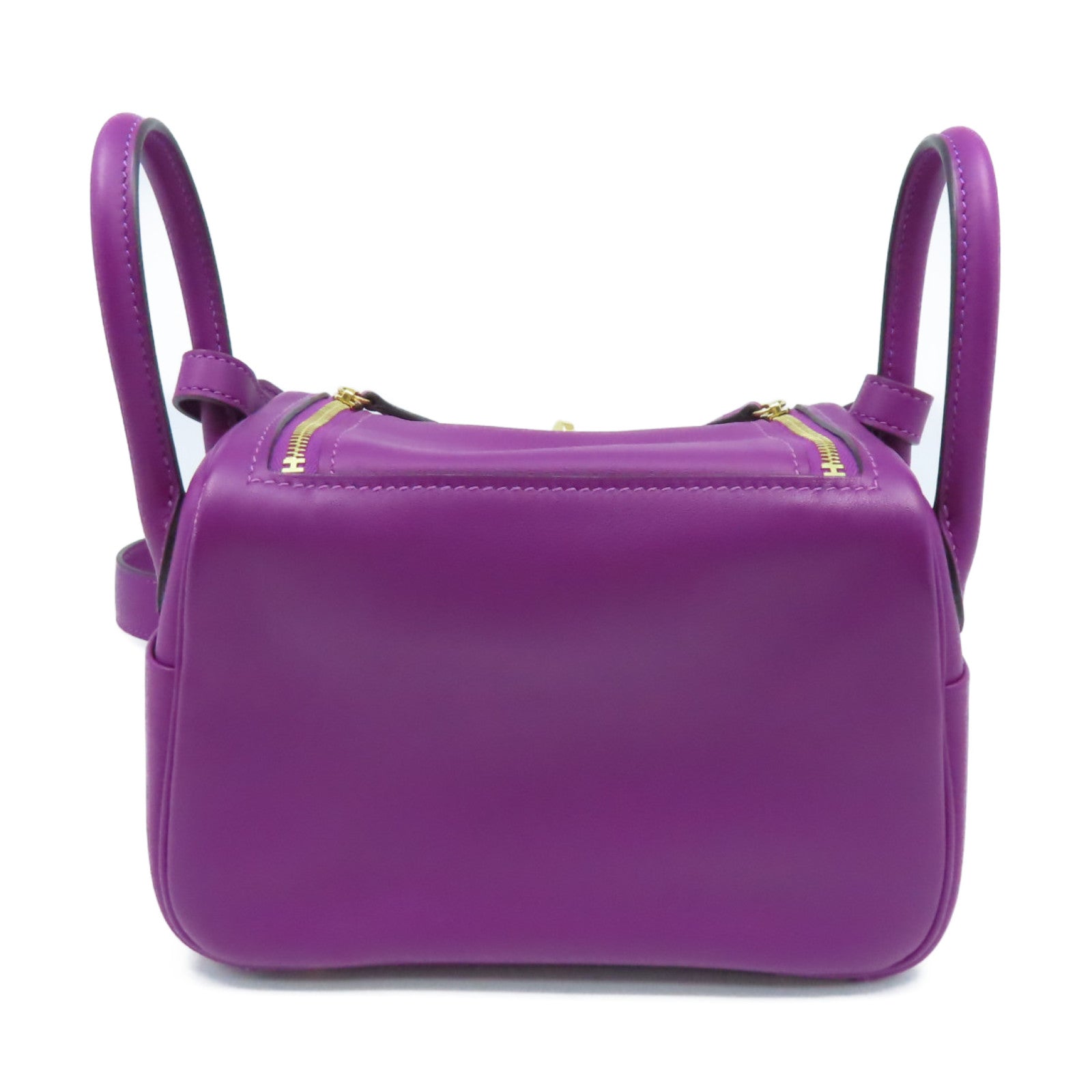 HERMES Swift皮革Mini Lindy金扣肩背袋Anemone/海葵紫色