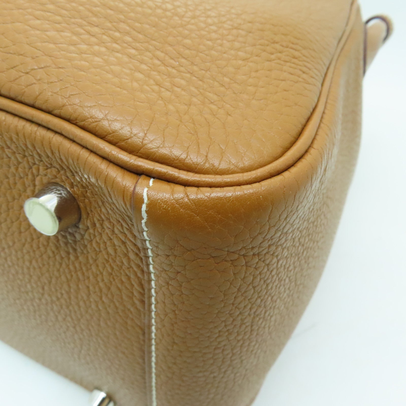 HERMES Clemence皮革Lindy 30银扣手挽肩背两用袋啡色