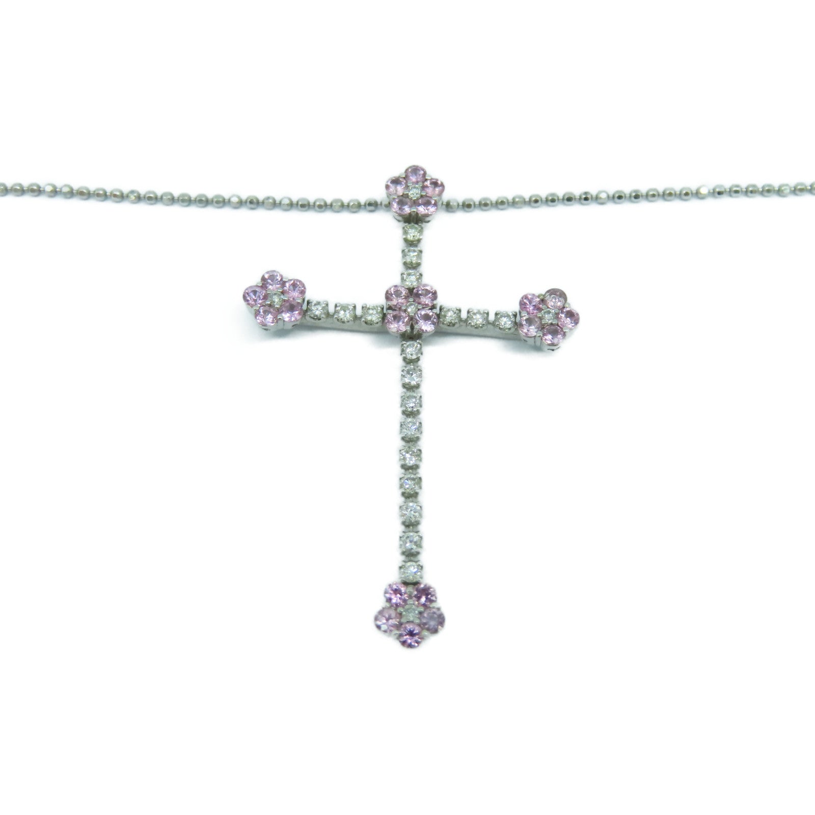 JEWELRY 【激減優惠】18K白金Diamond Necklace 0.80ct粉紅色鑽石/0.40ct鑽石項鍊